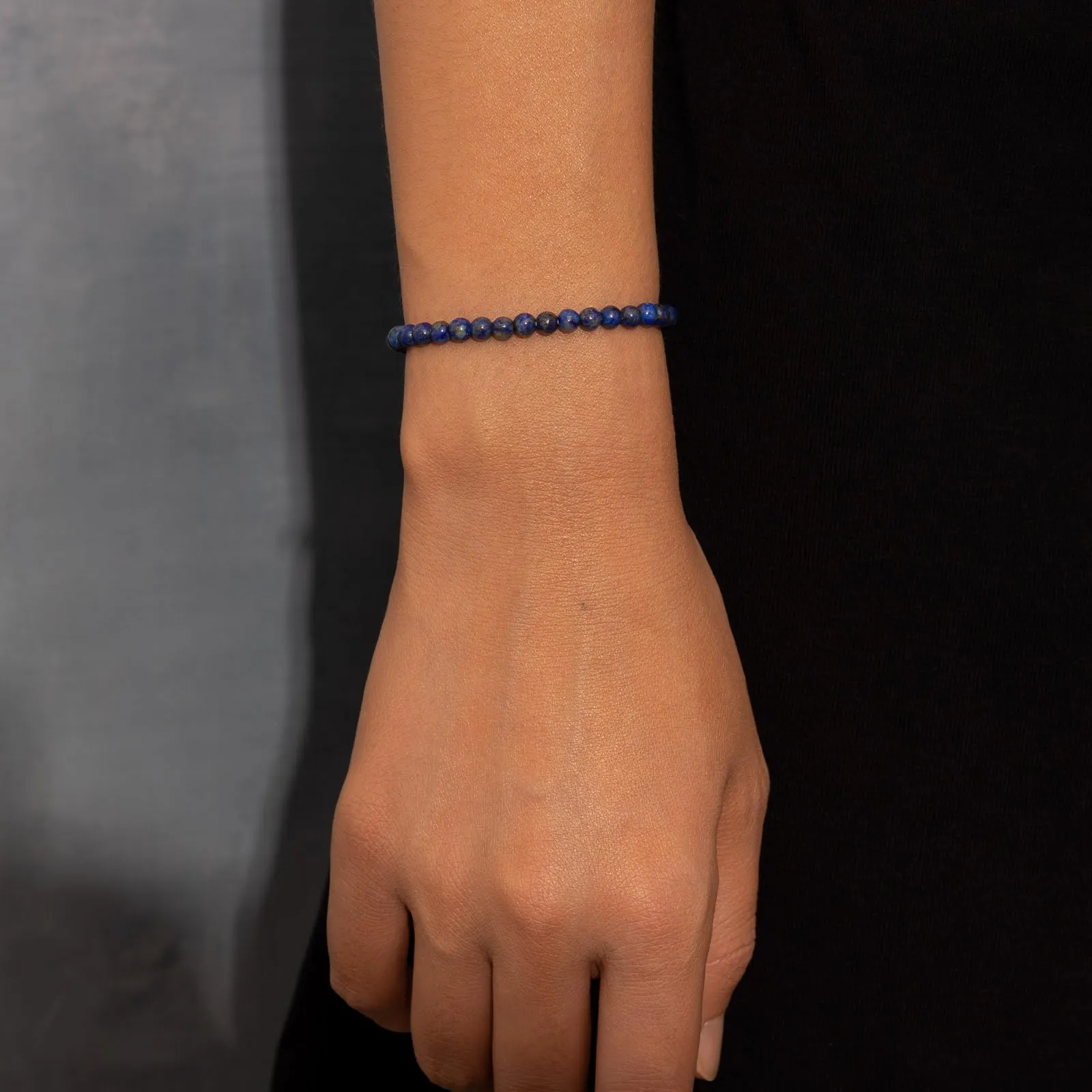 Landorilo Bracciale in Pietra Naturale Lapislazzuli, 4 mm - immagine 2