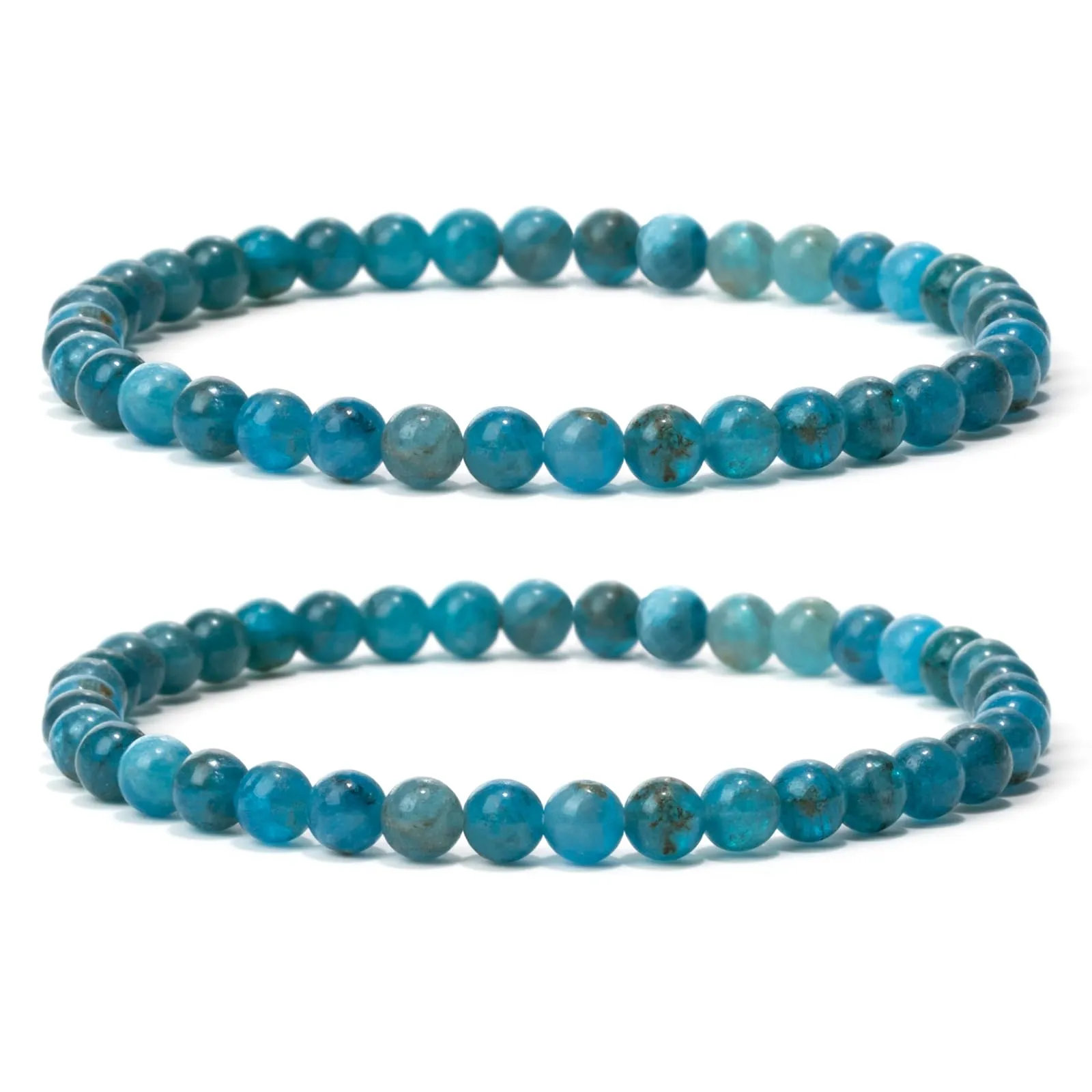 Landorilo Bracciale in Pietra Naturale Apatite 4 mm, Set da 2 Pezzi - immagine 1