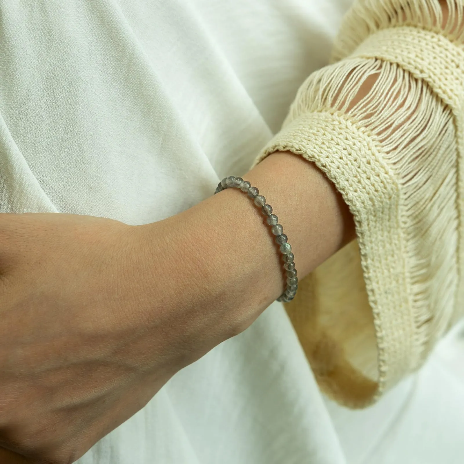 Landorilo Bracciale in Labradorite 4 mm, 18-19 cm - immagine 2