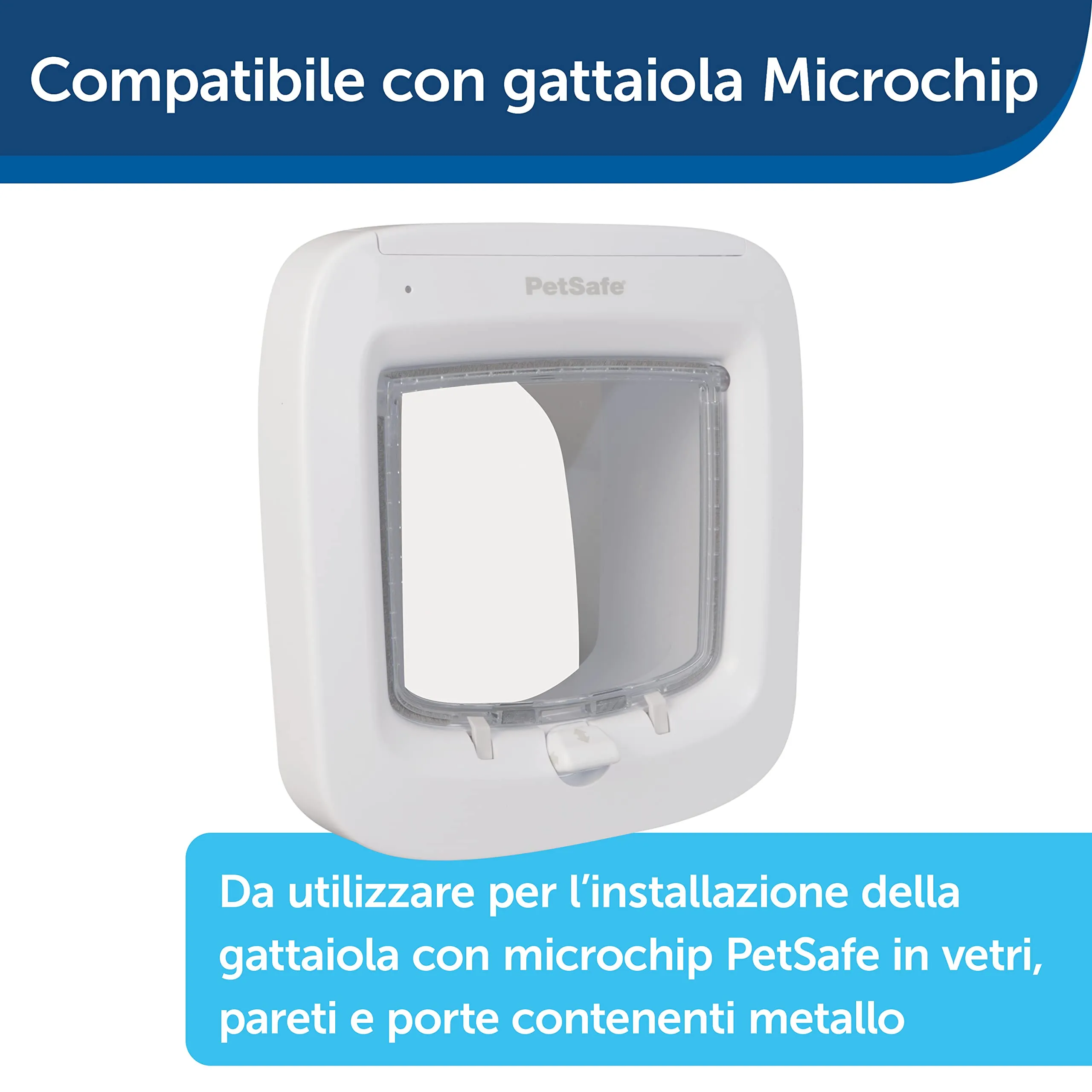 PetSafe Adattatore per Gattaiola Microchip e Blocco Manuale, Bianco - immagine 3