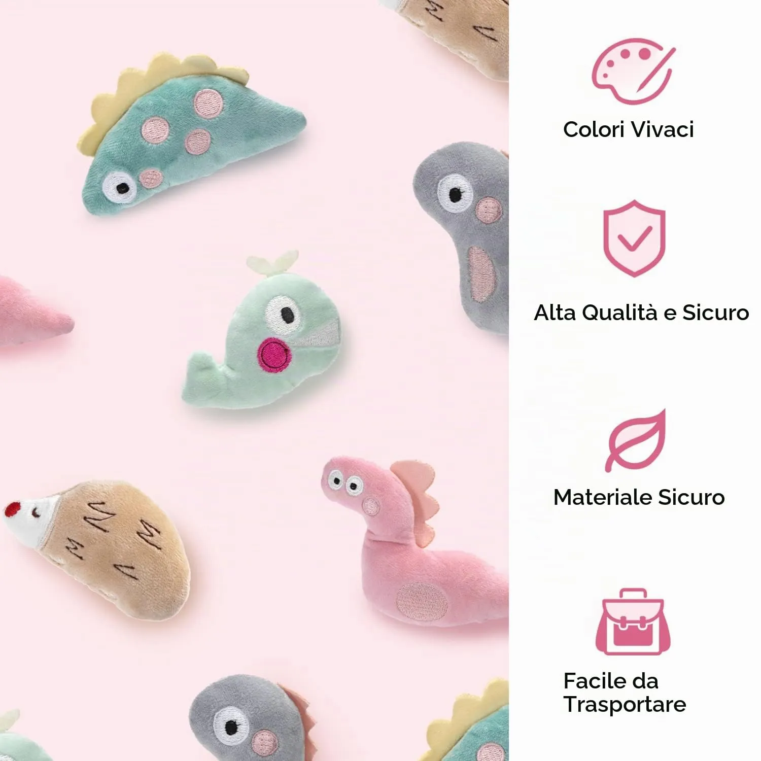 Nobleza Set di 5 Giocattoli con Erba Gatta per Gatti, Peluche Interattivi - immagine 5