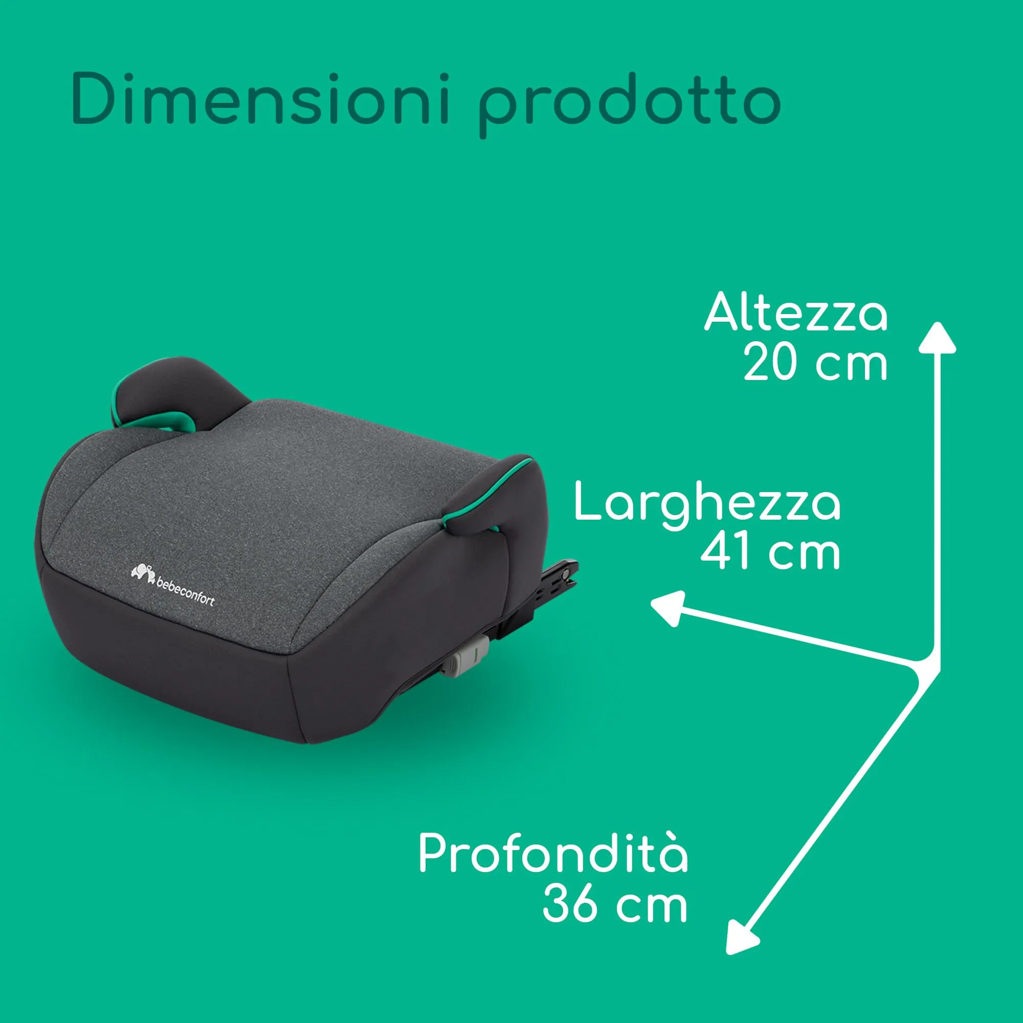 Bebeconfort Manga i-Fix Rialzo Auto per Bambini, Gruppo 3, 128-150 cm, 22-36 kg, Tinted Graphite - immagine 8