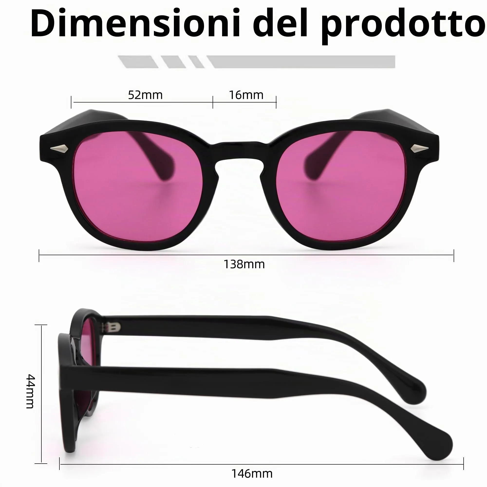 LHSDMOAT Occhiali da sole sportivi ovali vintage stile anni '70 UV400 - immagine 5