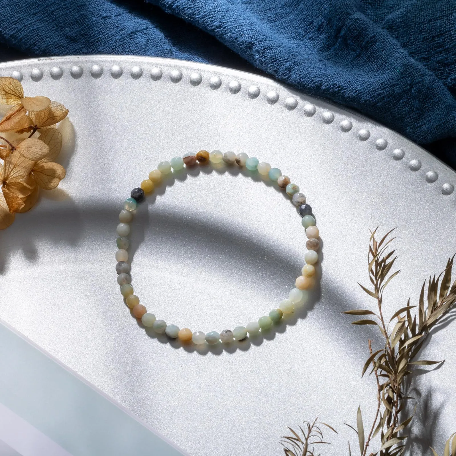 Landorilo Bracciale in Pietra Naturale Amazzonite, 4 mm - immagine 3
