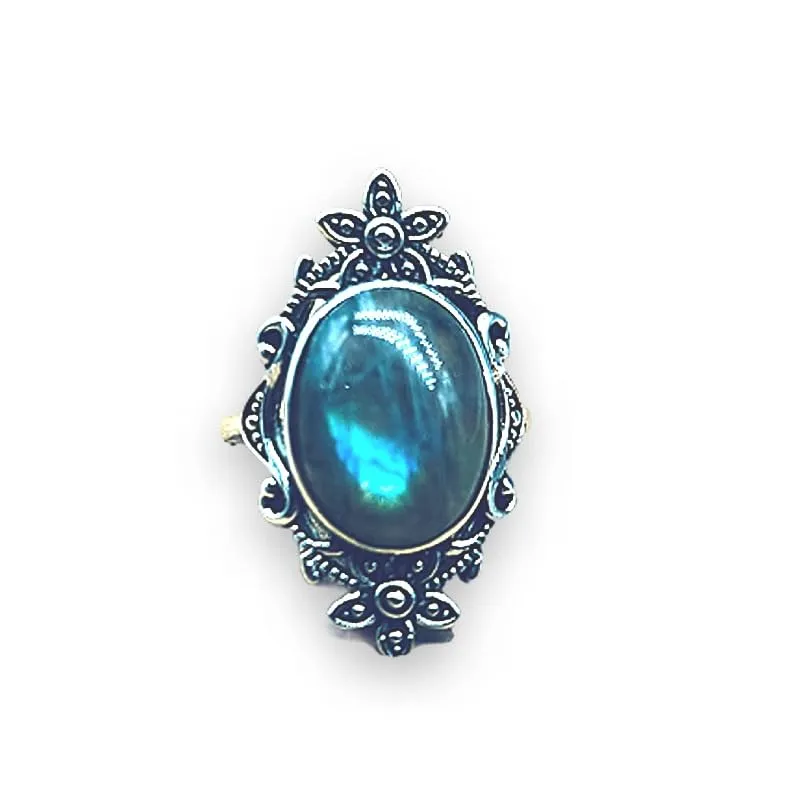 Generico Anello Regolabile in Labradorite Vintage - immagine 1