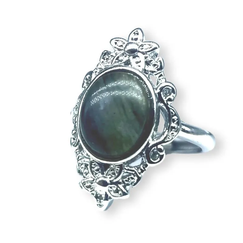 Generico Anello Regolabile in Labradorite Vintage - immagine 2