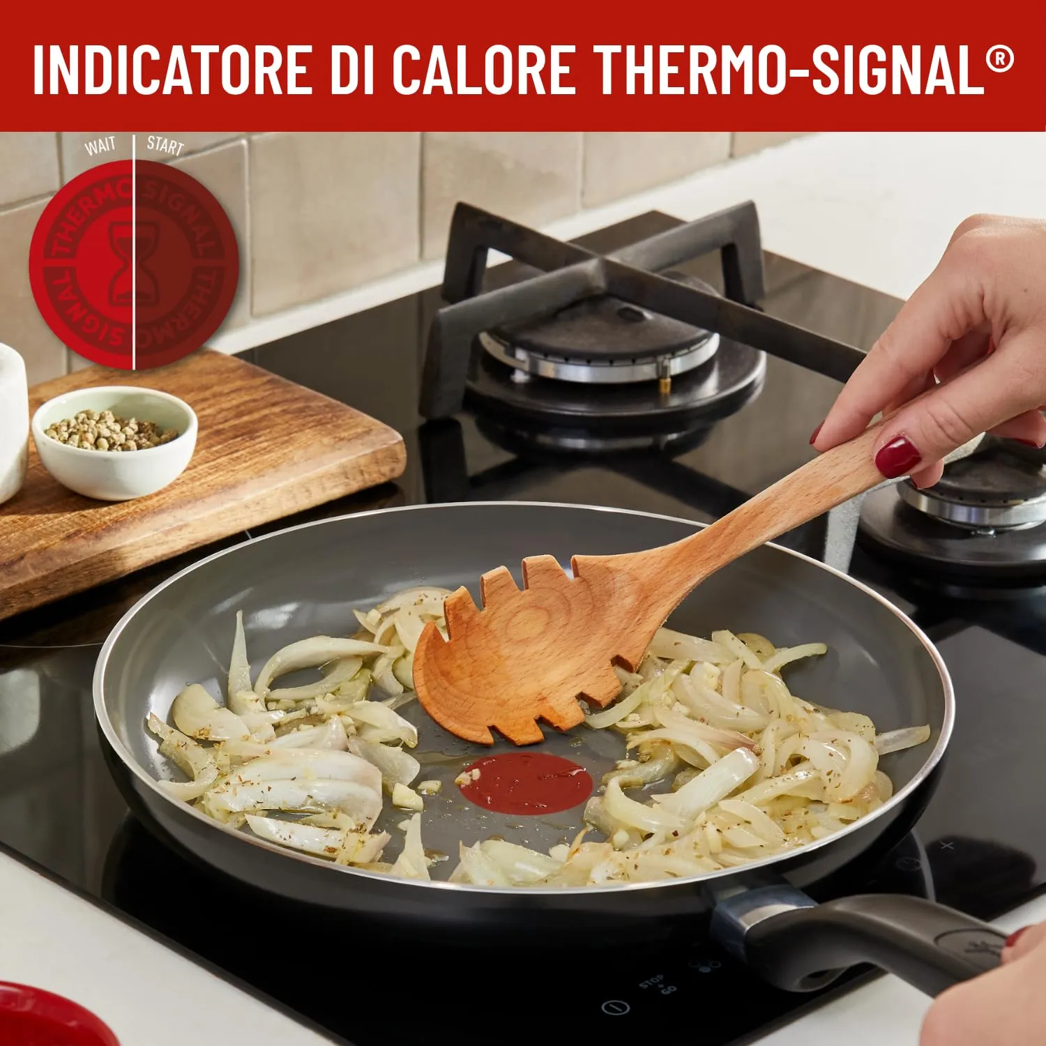 Lagostina Goccia Padella 28 cm, Rivestimento in Ceramica Antiaderente, Thermo-Signal, Compatibile con Induzione - immagine 3