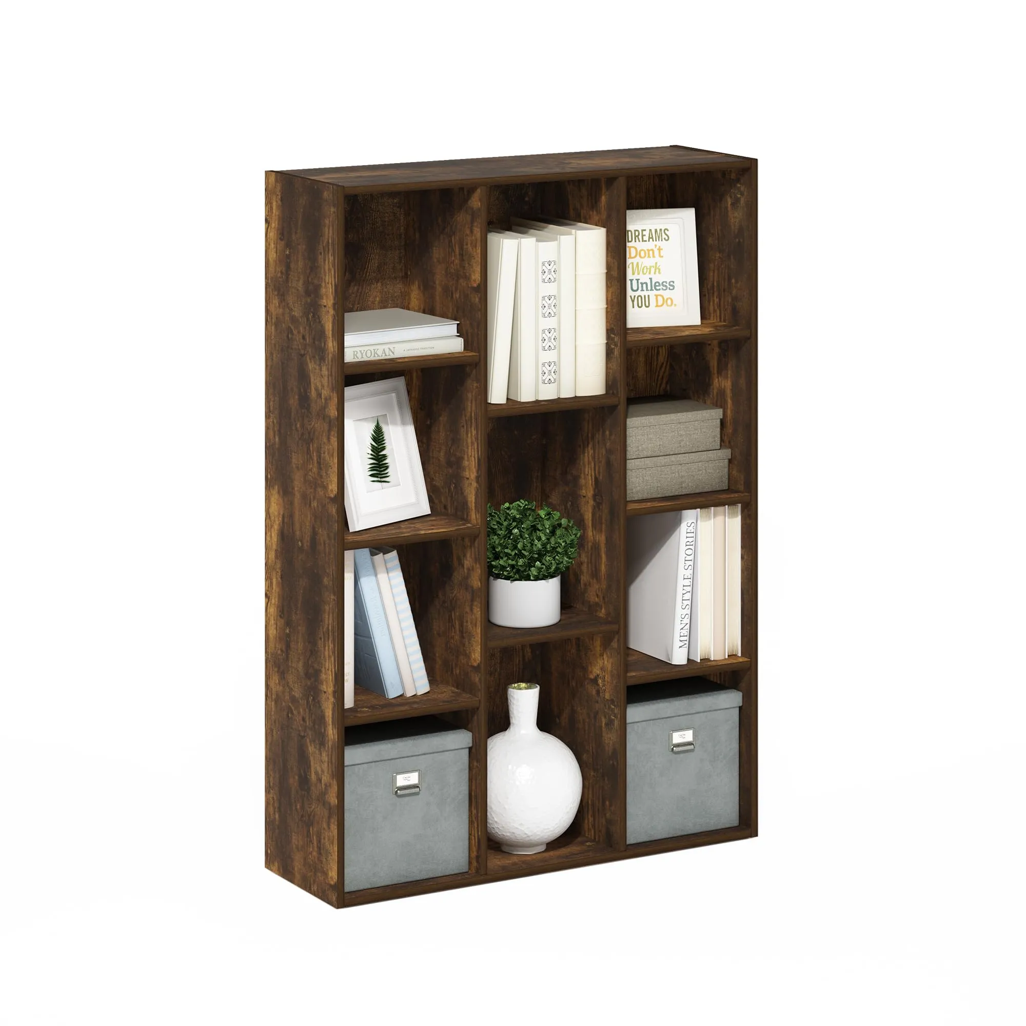 Furinno Luder Libreria reversibile a 11 cubi, Pino Ambrato - immagine 1