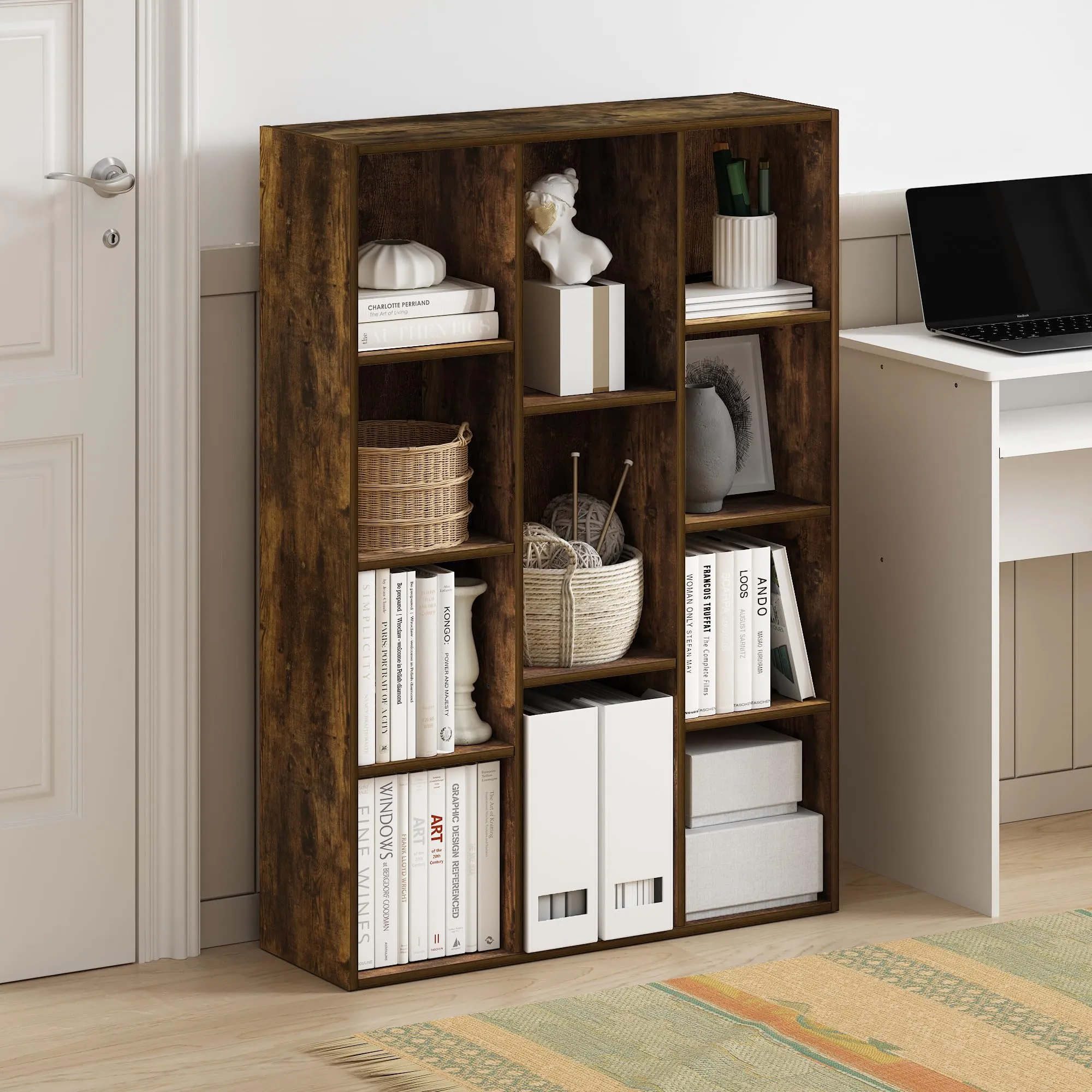 Furinno Luder Libreria reversibile a 11 cubi, Pino Ambrato - immagine 2