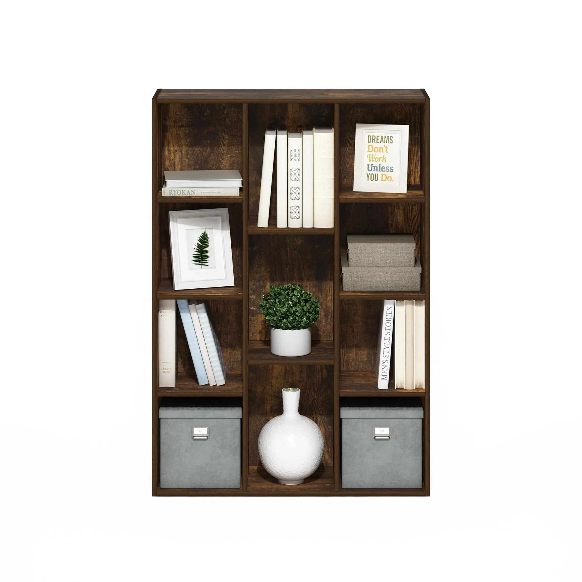 Furinno Luder Libreria reversibile a 11 cubi, Pino Ambrato - immagine 5