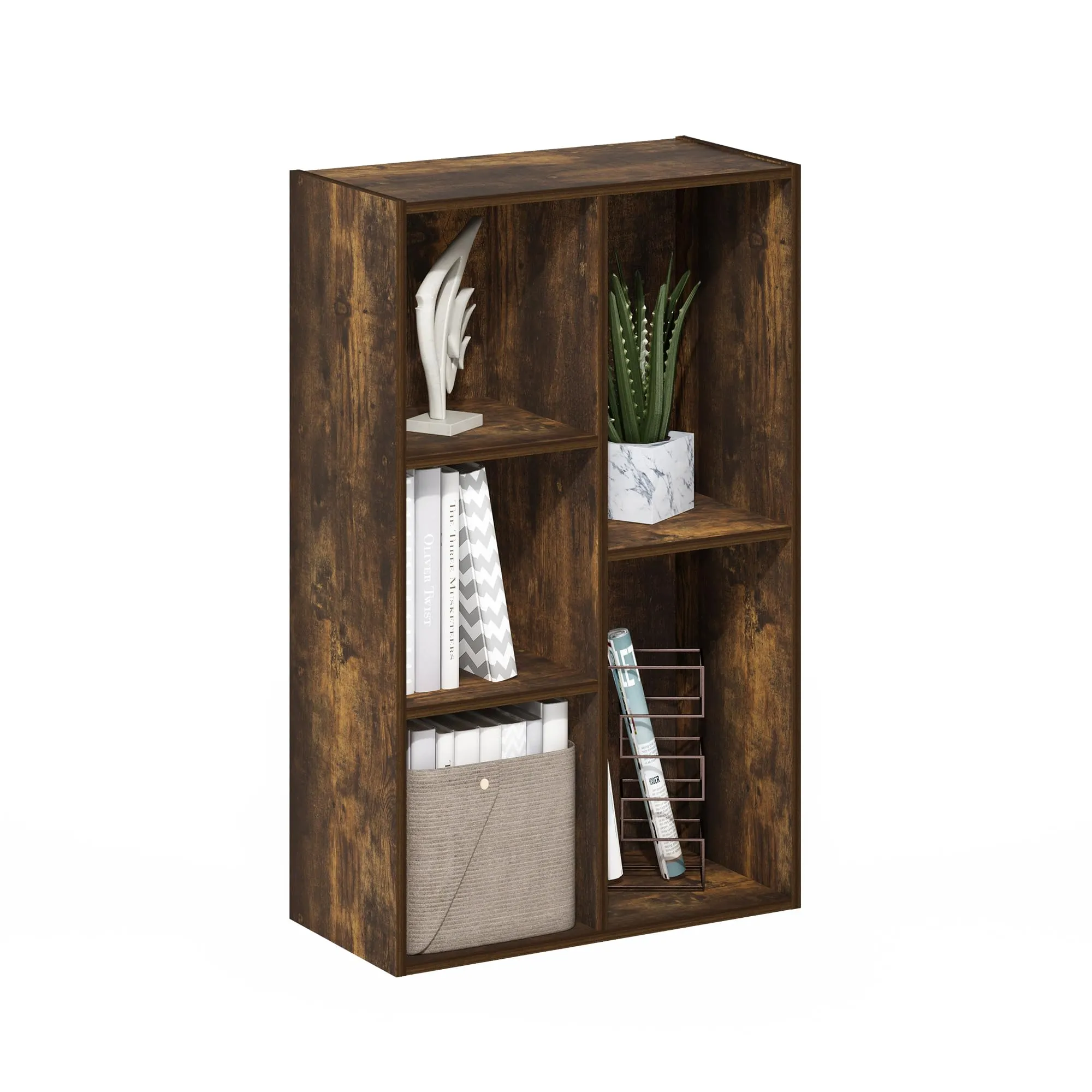 Furinno Luder Scaffale aperto reversibile a 5 cubi, Pino Ambrato - immagine 1