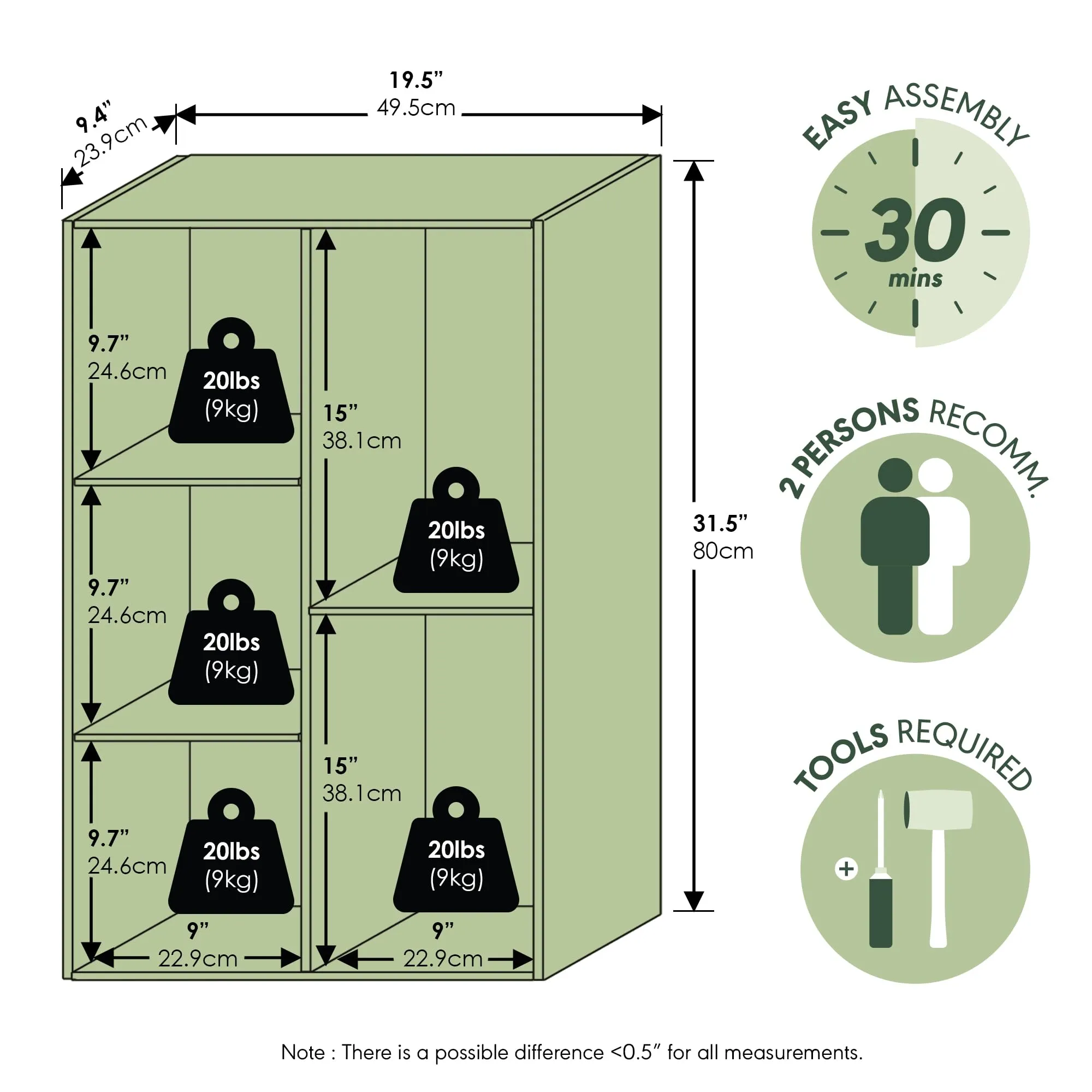 Furinno Luder Scaffale aperto reversibile a 5 cubi, Pino Ambrato - immagine 3