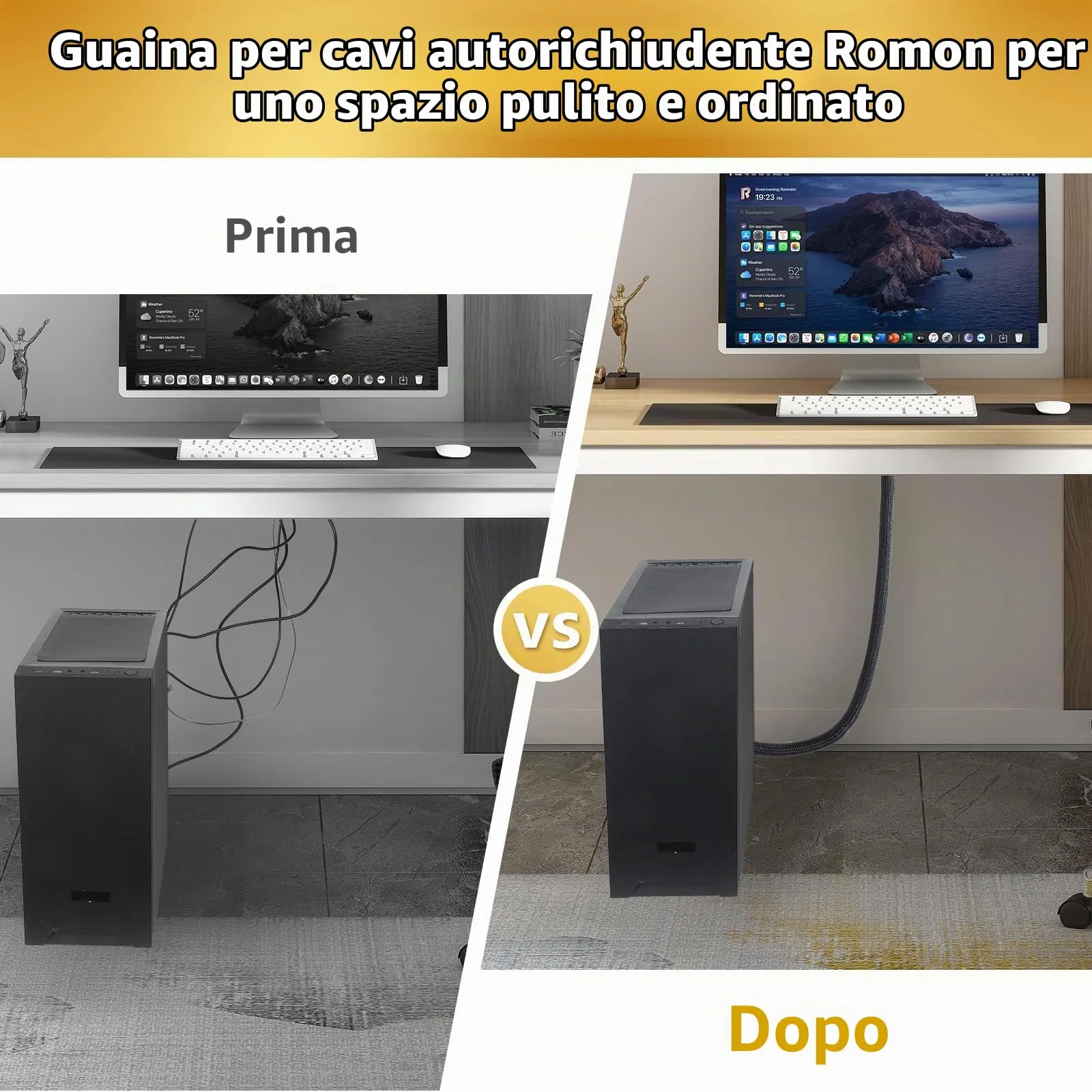 Romon Guaina Cavi Intrecciata Self-closing, 16-25 mm x 3m, Nero - immagine 6