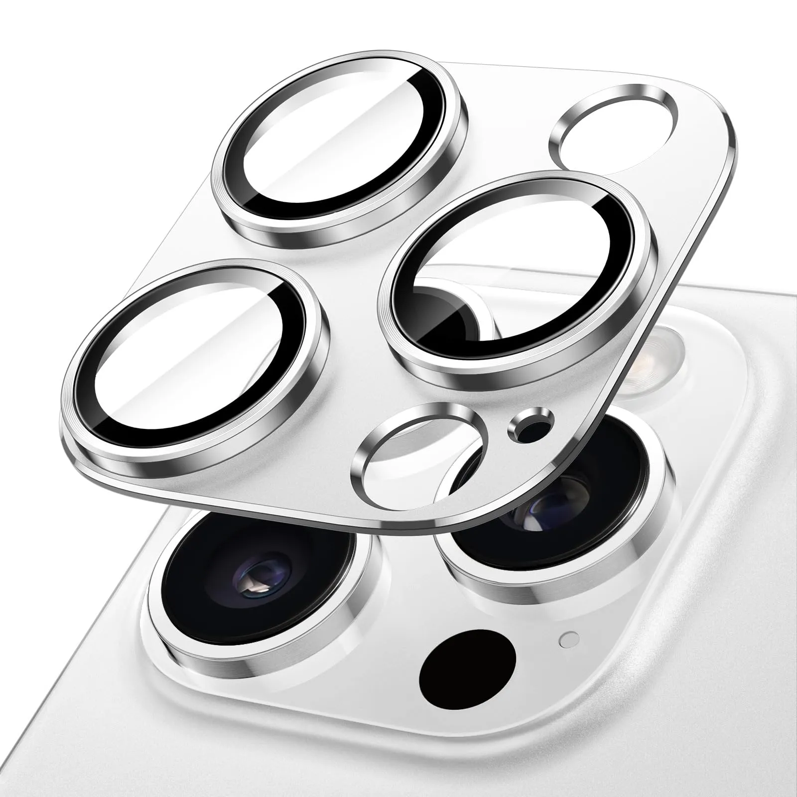 JETech Pellicola Protettiva Fotocamera per iPhone 16 Pro/16 Pro Max, Argento - immagine 1