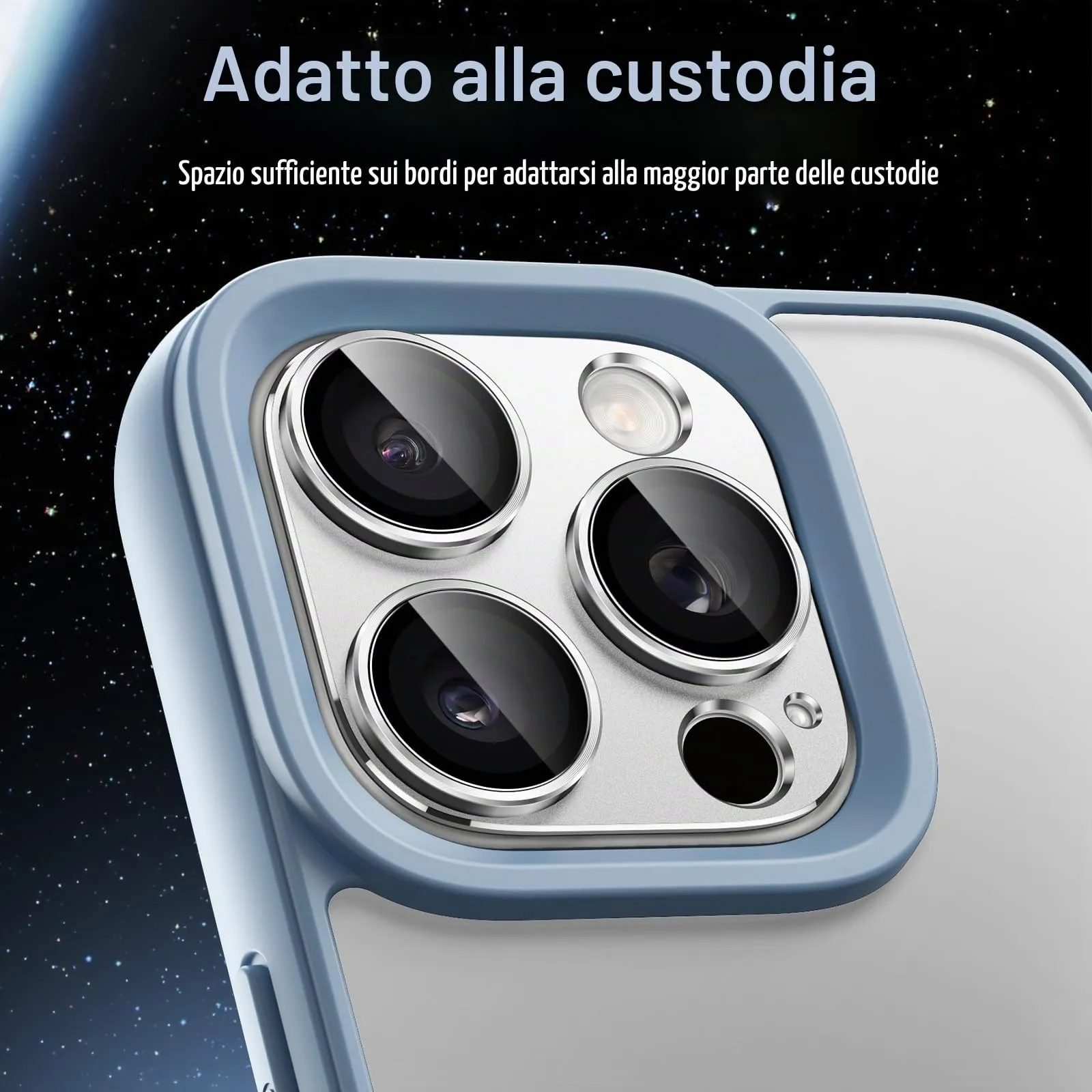 JETech Pellicola Protettiva Fotocamera per iPhone 16 Pro/16 Pro Max, Argento - immagine 7