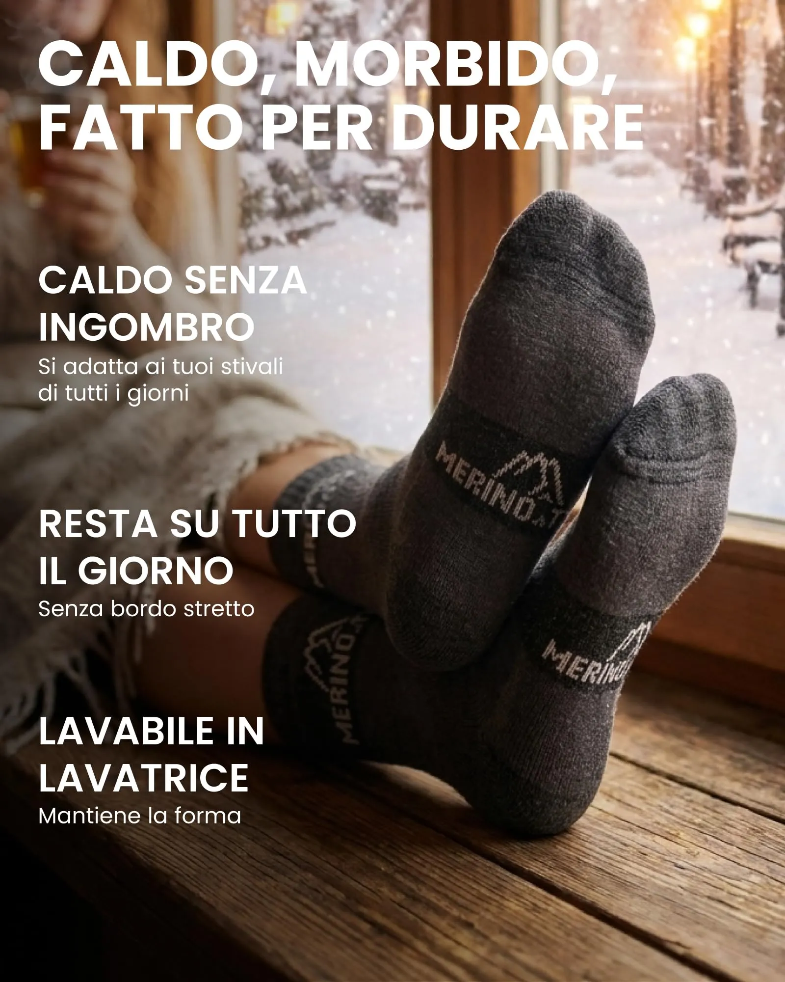 Merino.tech Scaldacollo Lana Merino Unisex - 165 Charcoal - immagine 3
