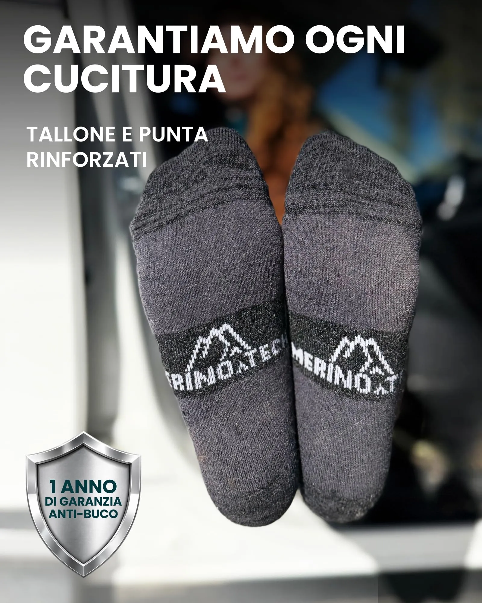 Merino.tech Scaldacollo Lana Merino Unisex - 165 Charcoal - immagine 4