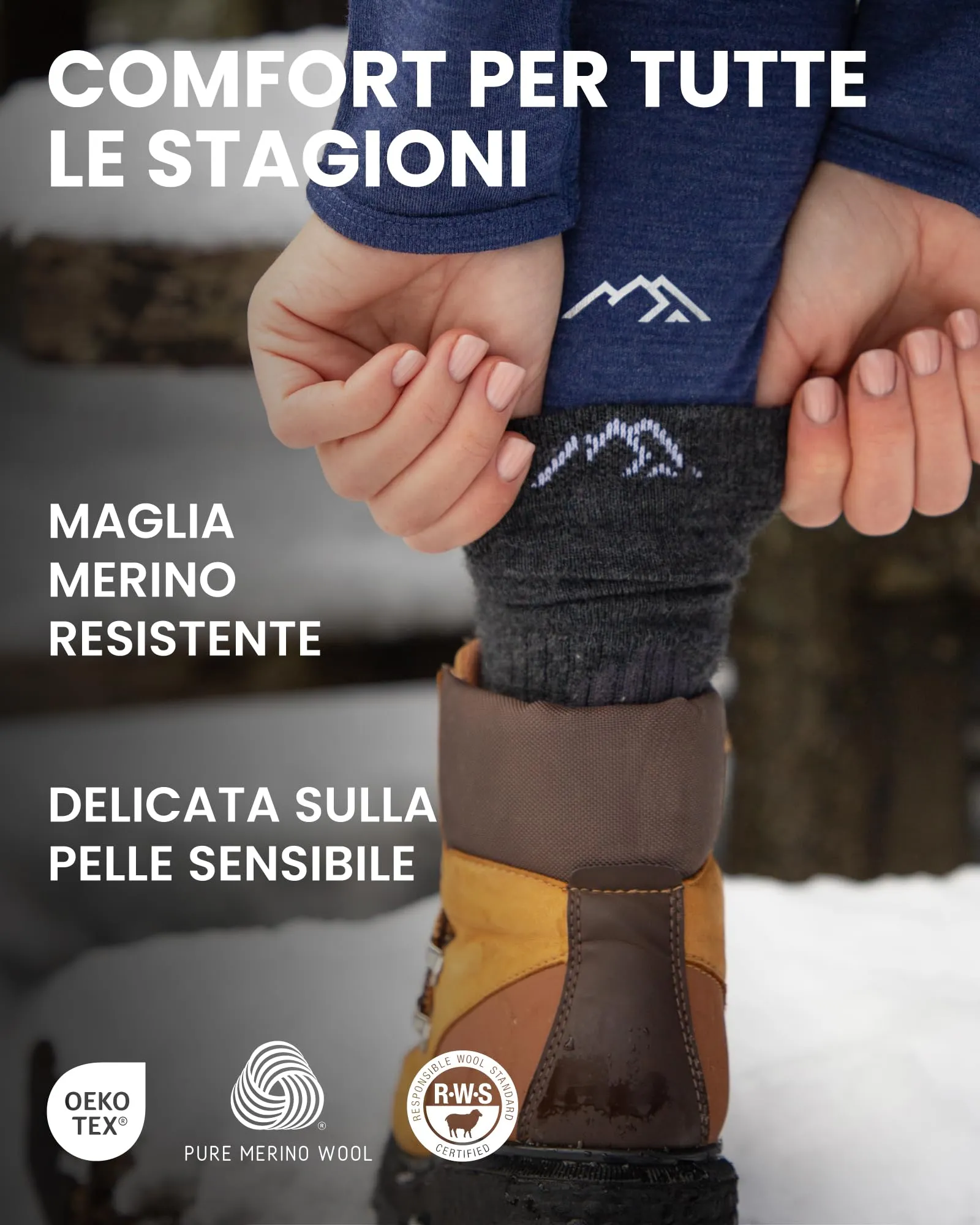 Merino.tech Scaldacollo Lana Merino - 165 Rusty Orange - immagine 5