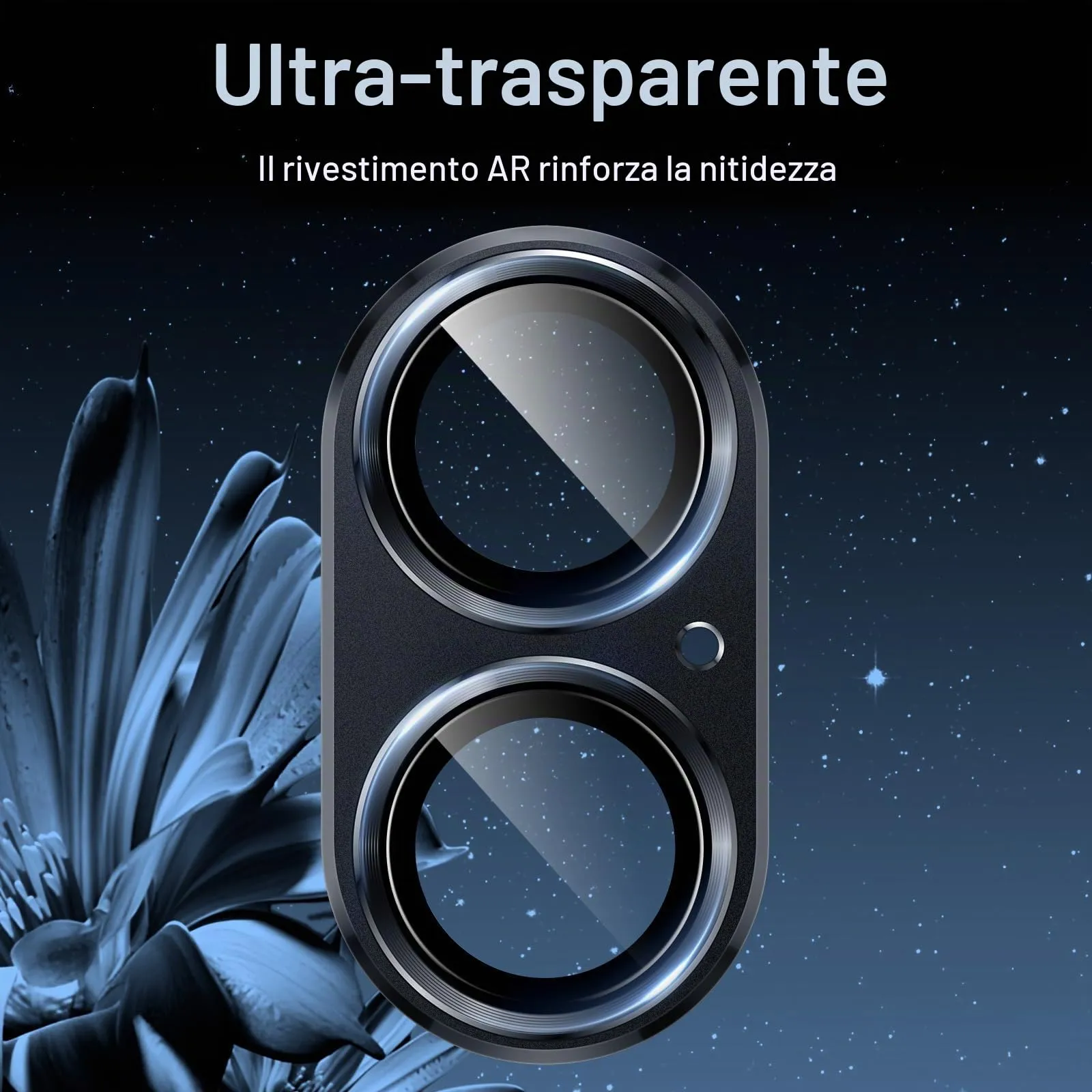 JETech Pellicola Protettiva Fotocamera per iPhone 16/16 Plus, Nero - immagine 6