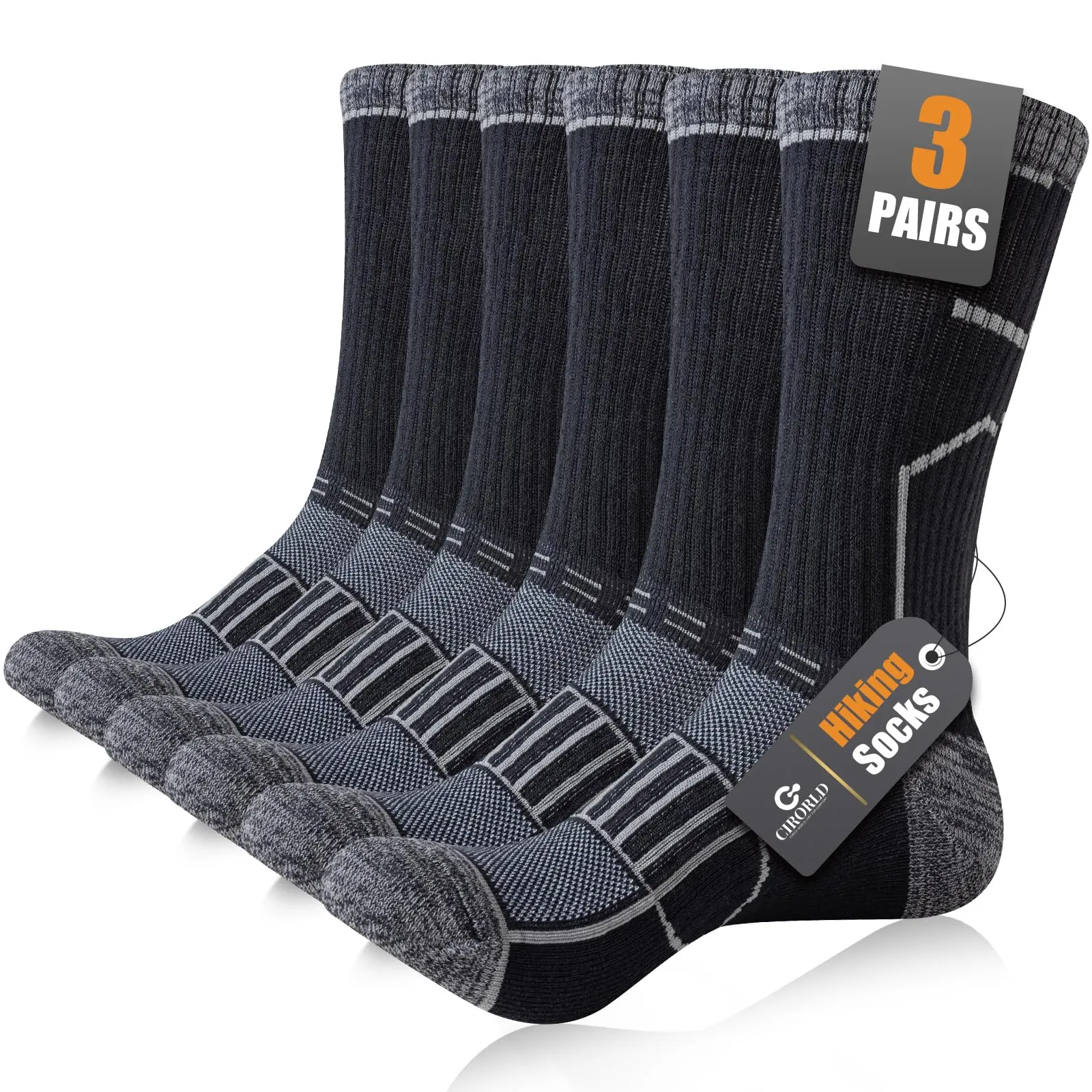 Circorld Calze Trekking Anti-Vescica Uomo Donna in Cotone, 3 Paia - immagine 1