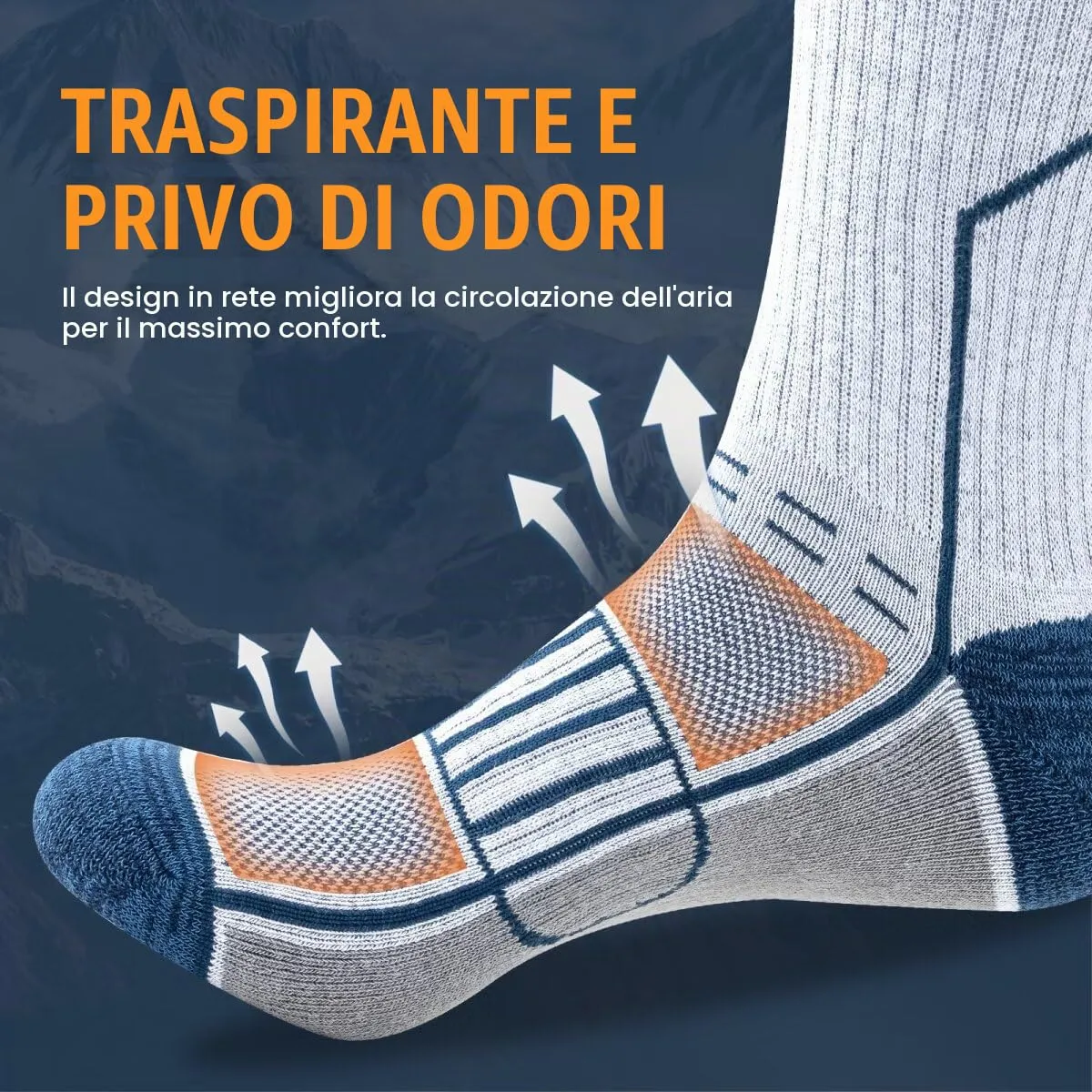 Circorld Calze Trekking Anti-Vescica per Uomo e Donna in Cotone, 3 Paia - immagine 7