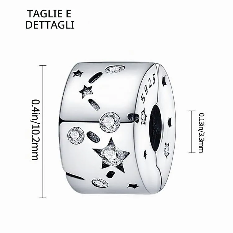 TINSLO Bead Charm in Argento Sterling 925 con Cubic Zirconia per Braccialetti e Collane europei - immagine 5