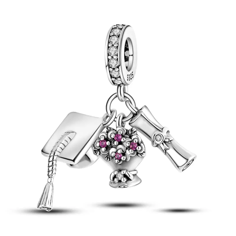 TINSLO Bead Charm in Argento Sterling 925 con Cubic Zirconia, Compatibile con Braccialetti e Collane Pandora e Europei - immagine 1