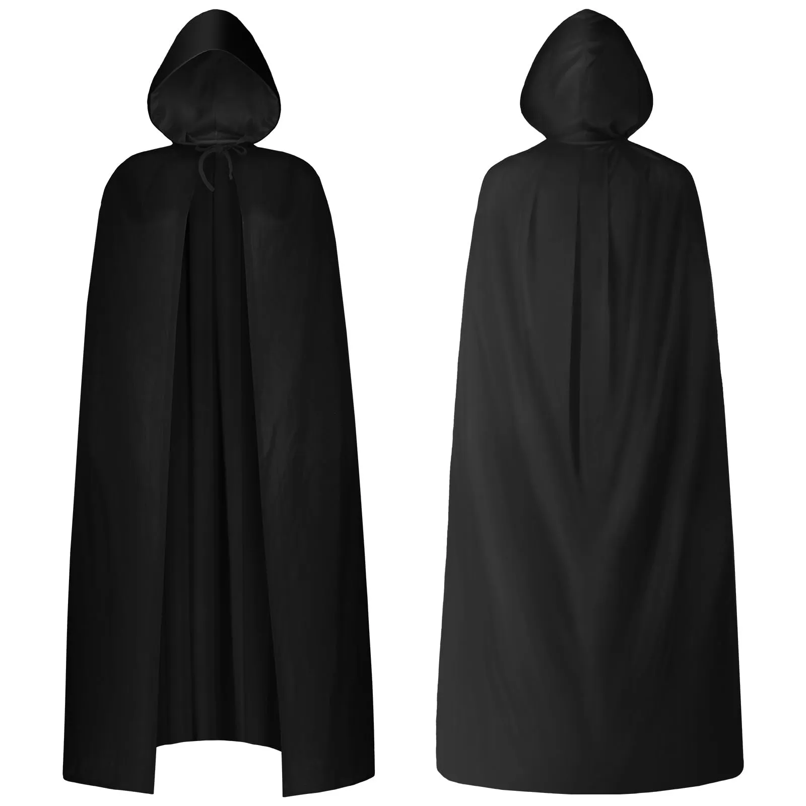 AOOWU Mantello con Cappuccio da Vampiro per Adulti, Nero, 170cm - immagine 1