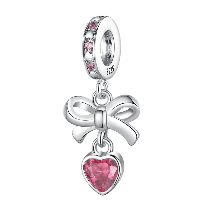 TINSLO Bead Charm Ciondolo Argento Sterling 925 con Cubic Zirconia per Braccialetti e Collane Europei - immagine 1