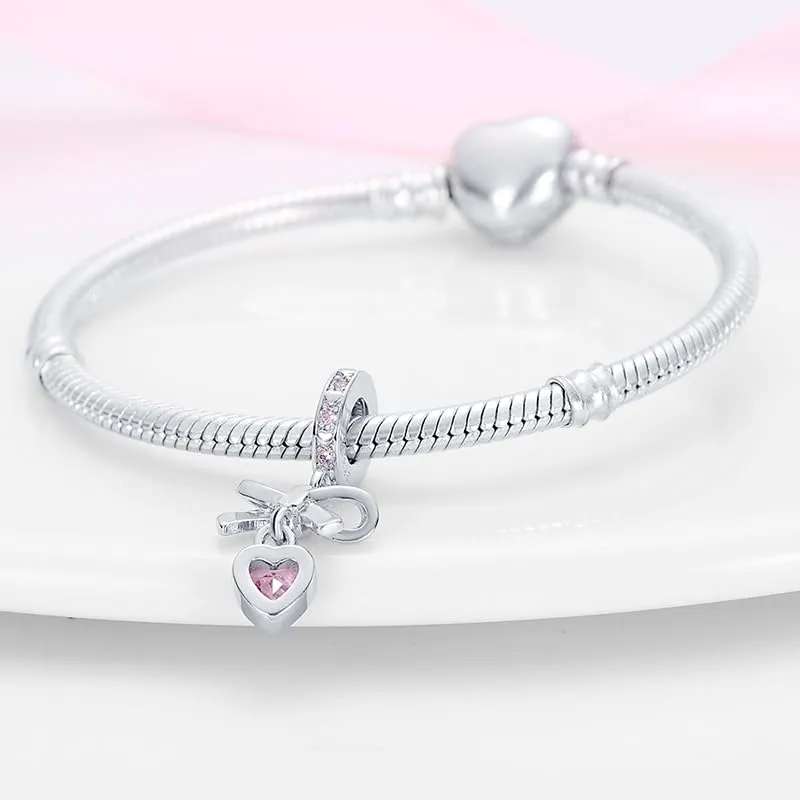 TINSLO Bead Charm Ciondolo Argento Sterling 925 con Cubic Zirconia per Braccialetti e Collane Europei - immagine 3