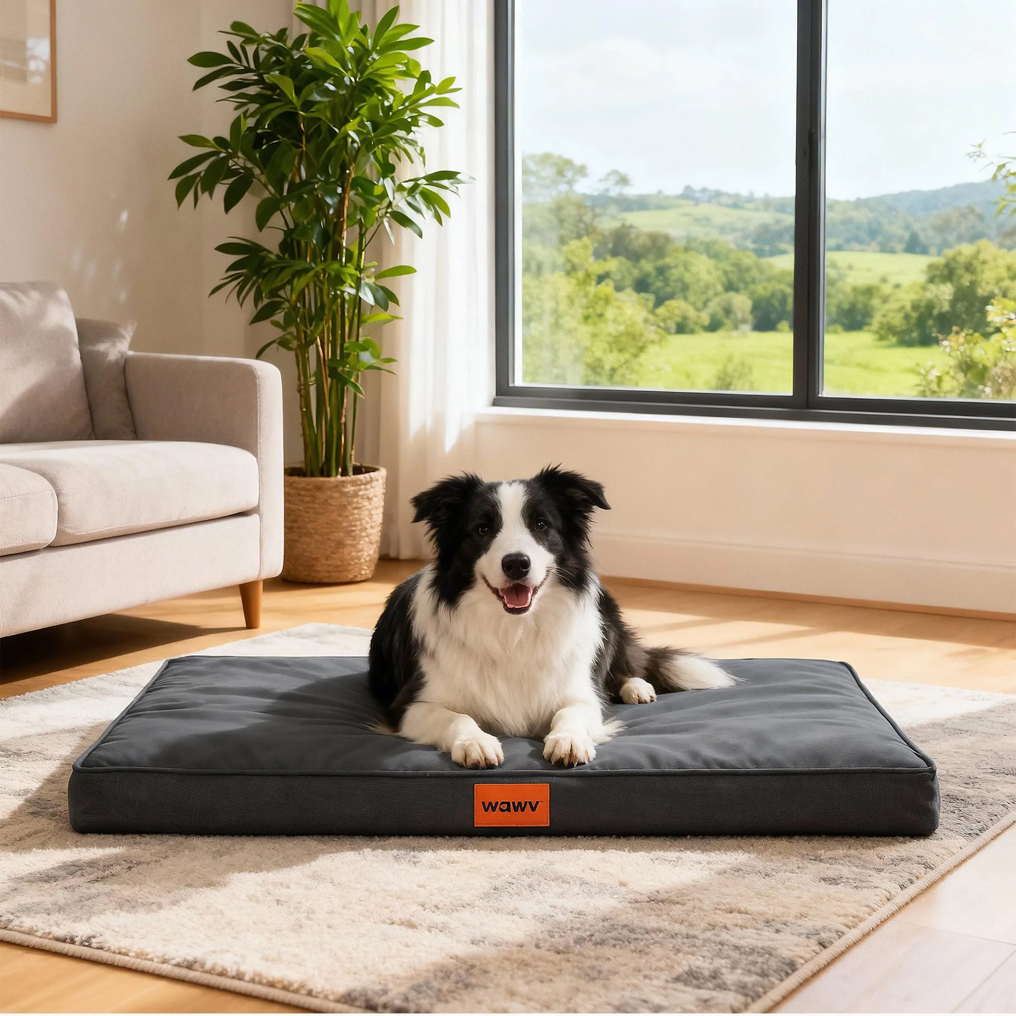 WAVVE Cuccia Cane Interno Ortopedica, 91x69x7.6 cm, Grigio - immagine 2
