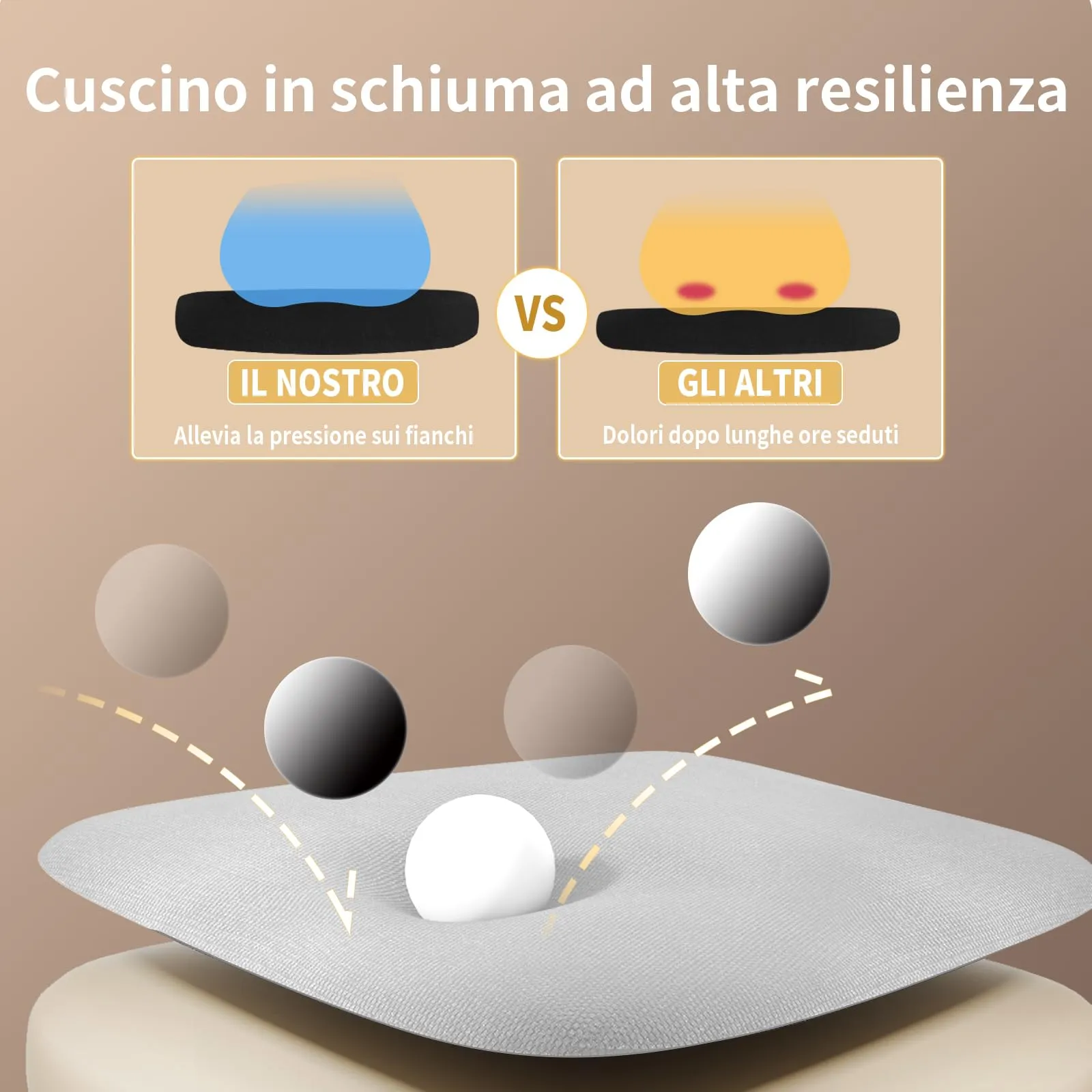 naspaluro Sedia da Ufficio Ergonomica con Braccioli Pieghevoli, Seduta e Schienale in Rete, Grigio - immagine 7