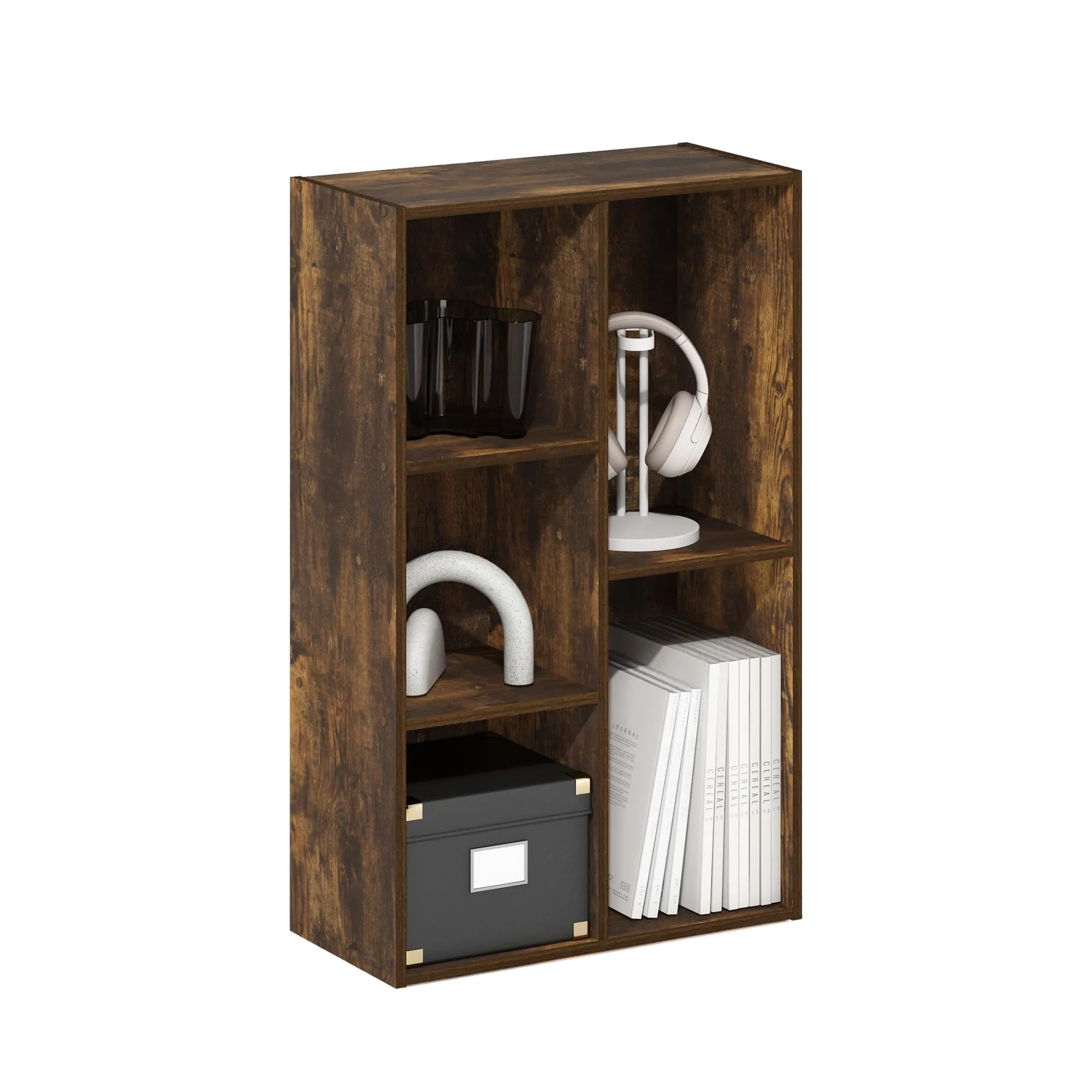 Furinno Luder 5-Cube Scaffale Aperto, Pino Ambrato - immagine 1