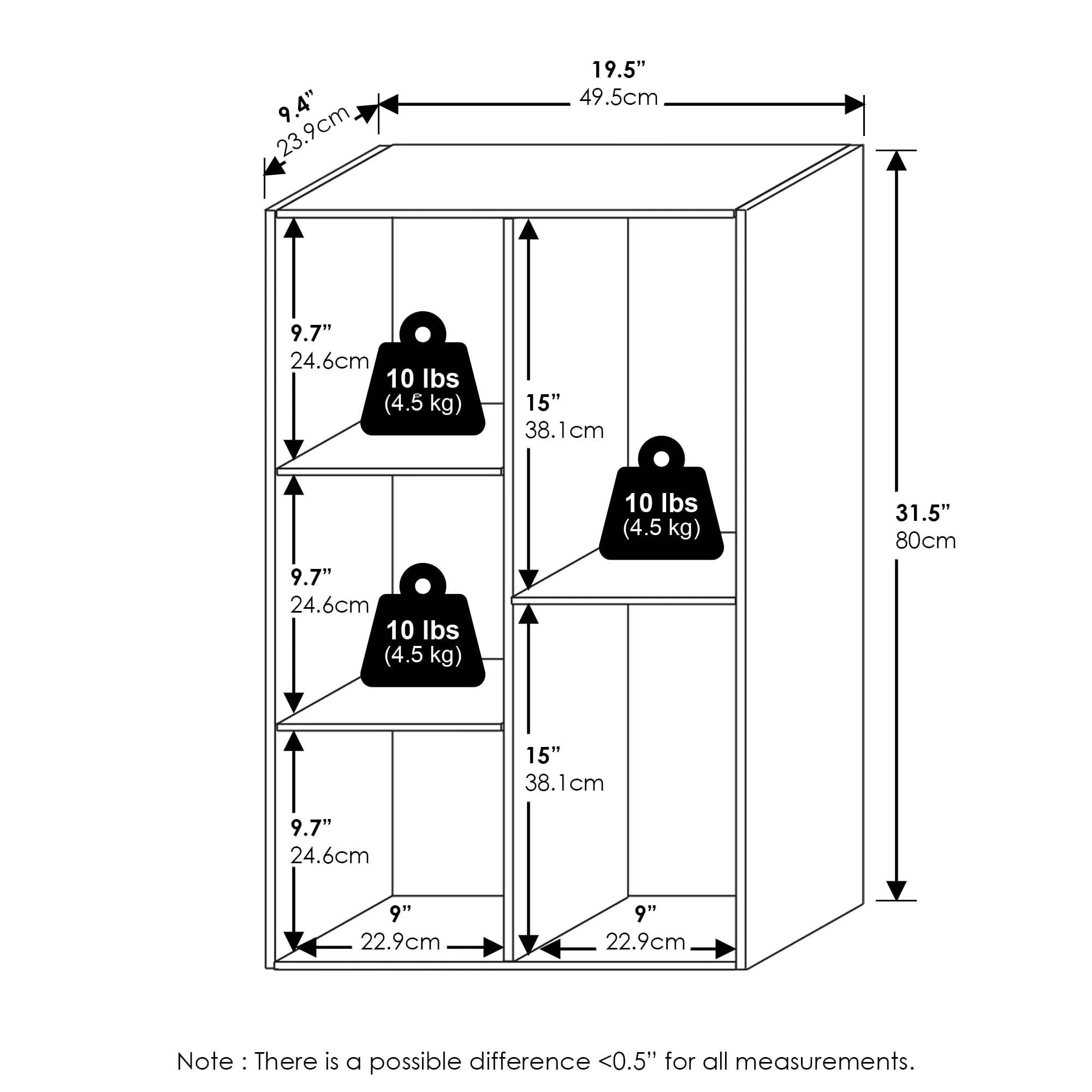 Furinno Luder 5-Cube Scaffale Aperto, Pino Ambrato - immagine 4