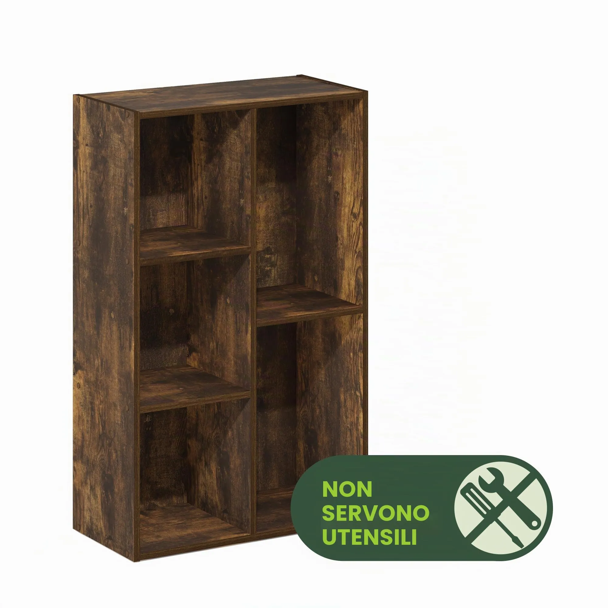 Furinno Luder 5-Cube Scaffale Aperto, Pino Ambrato - immagine 7