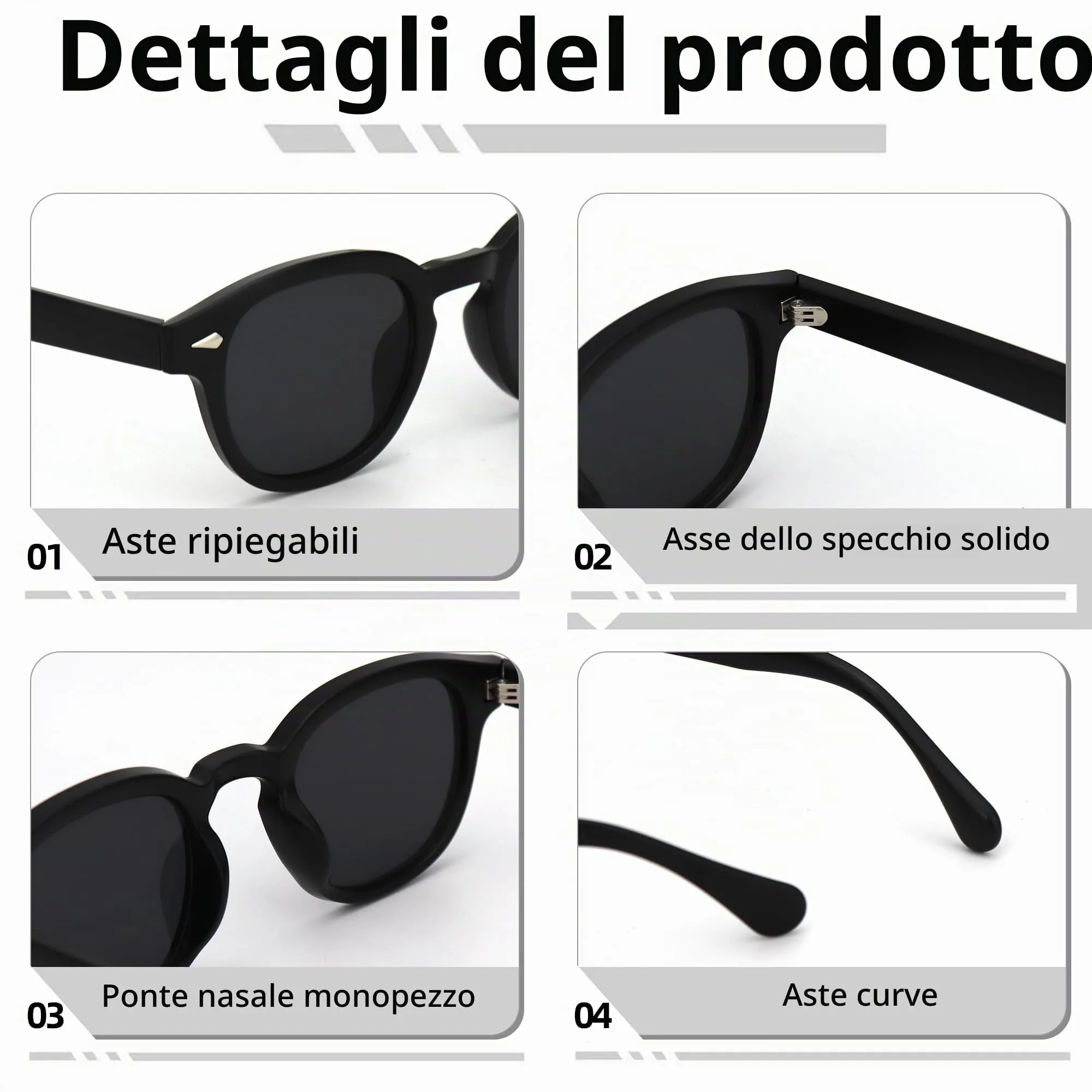LHSDMOAT Occhiali da sole sportivi ovali vintage stile anni '70 UV400 unisex - immagine 4