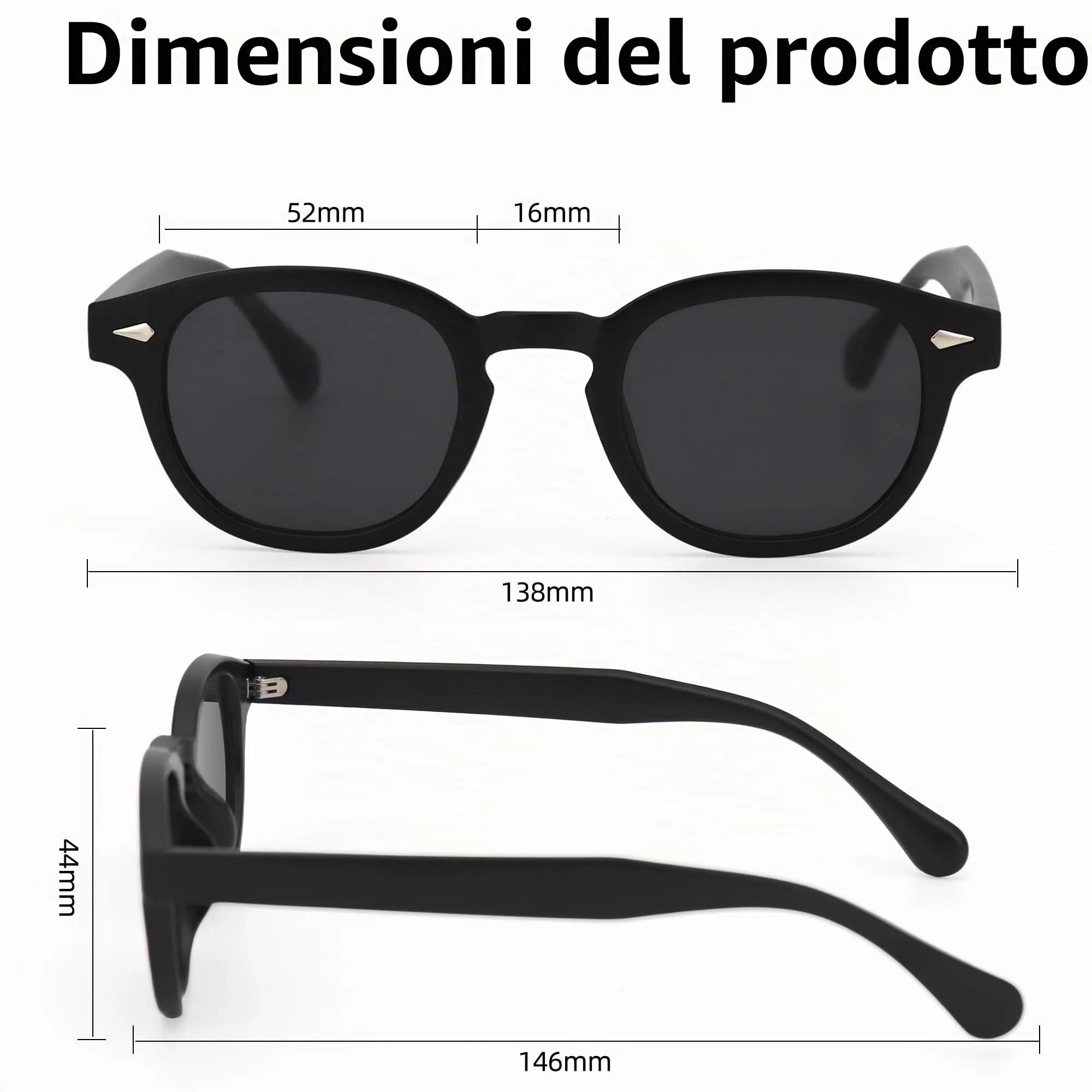 LHSDMOAT Occhiali da sole sportivi ovali vintage stile anni '70 UV400 unisex - immagine 5