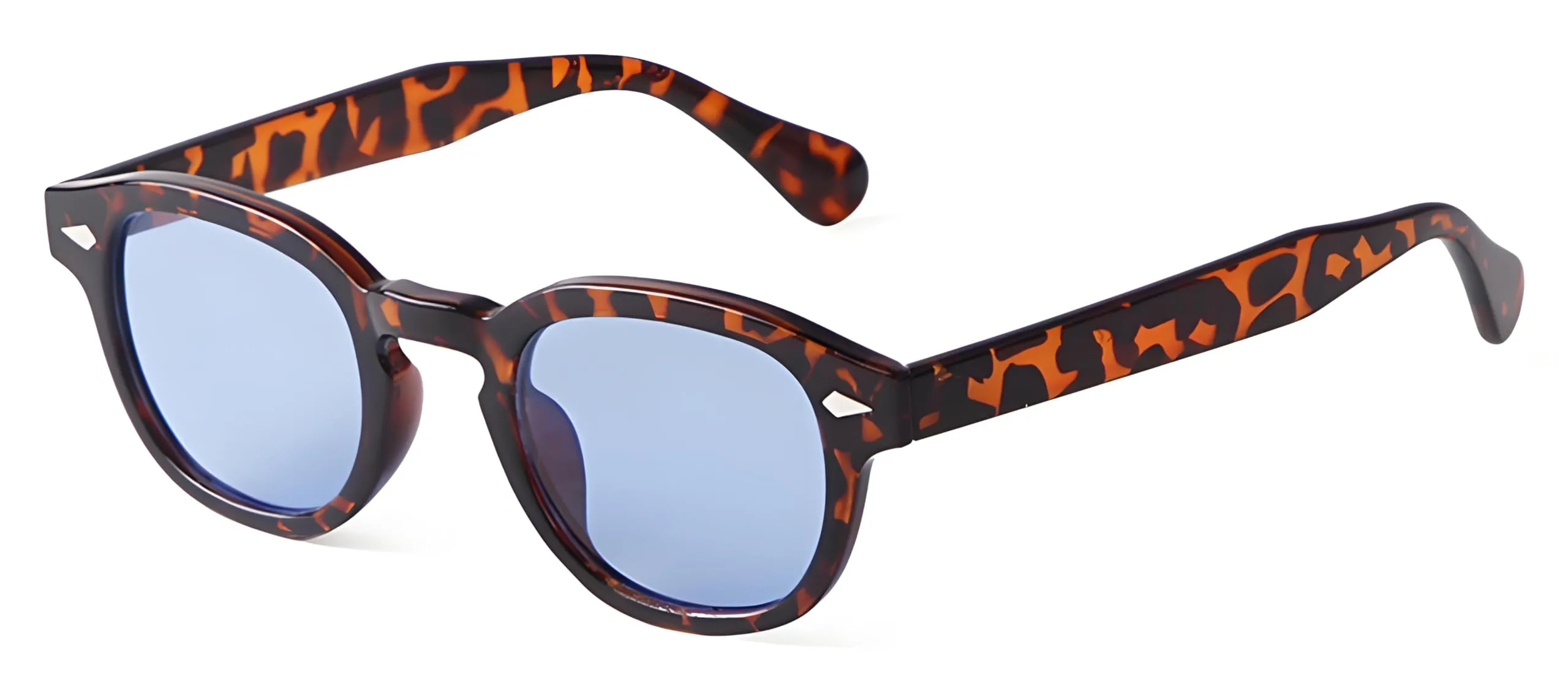 LHSDMOAT Occhiali da sole sportivi ovali vintage stile anni '70 UV400 Leopard/Blue - immagine 1
