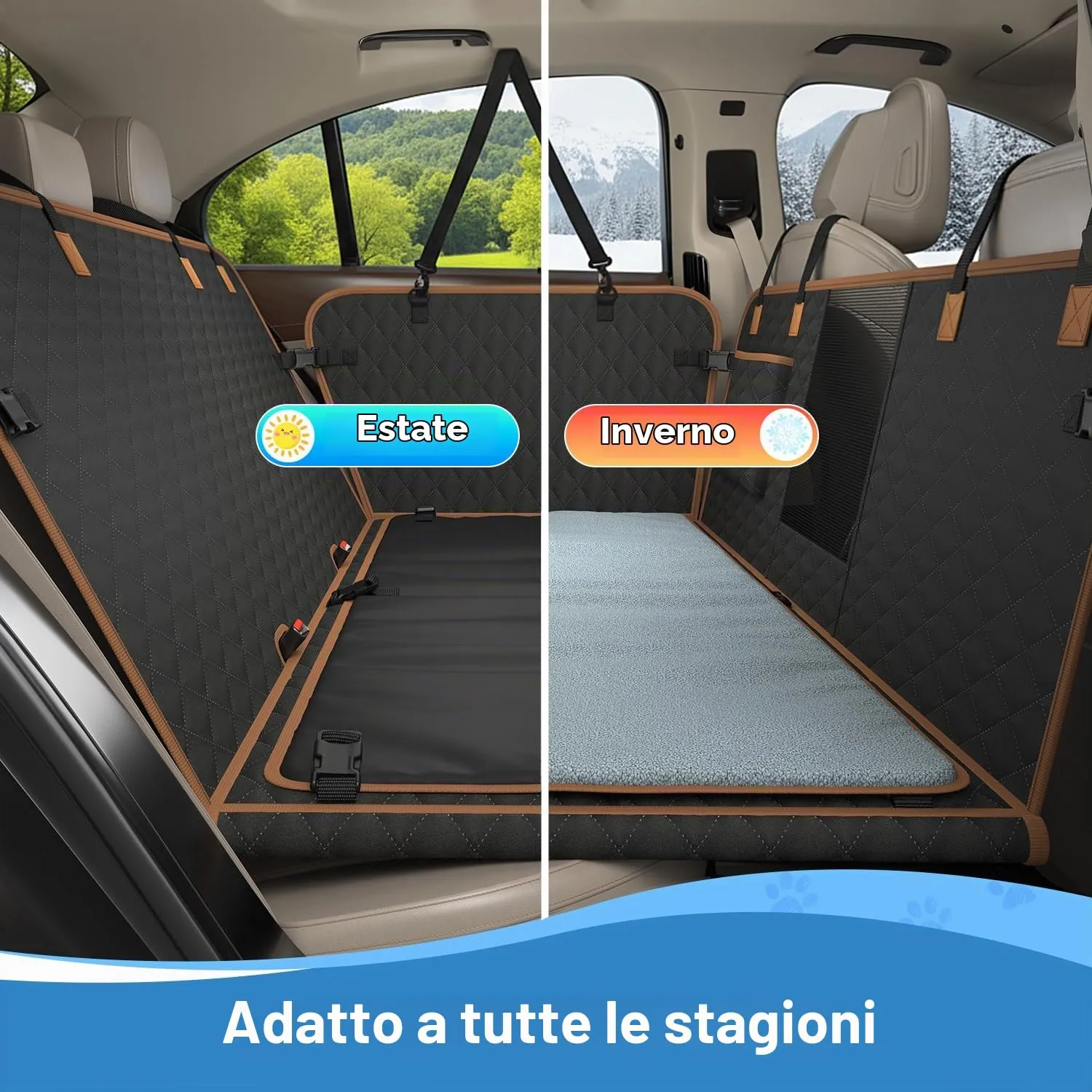 MyeMdan Coprisedile Auto per Cani con Coperta, Nero - immagine 4