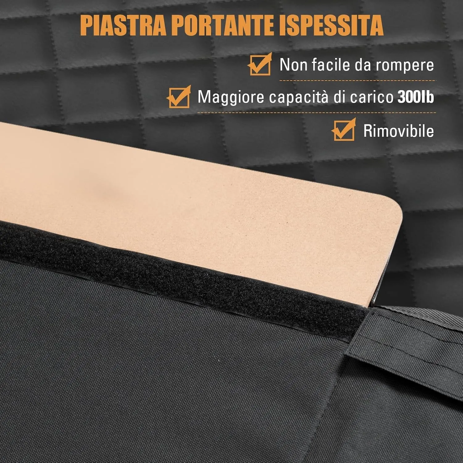 MyeMdan Coprisedile Auto per Cani con Pannello di Fibra Rigido, Nero, Taglia M - immagine 4