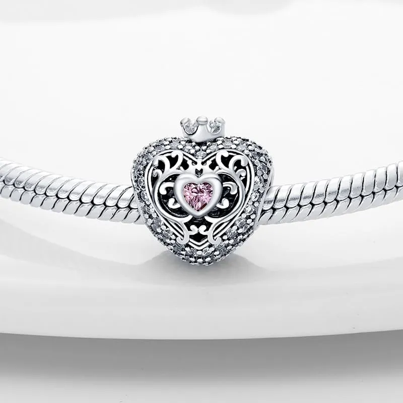 TINSLO Bead Charm in Argento Sterling 925 con Cubic Zirconia, Compatibile con Braccialetti e Collane Pandora e Europei - immagine 2