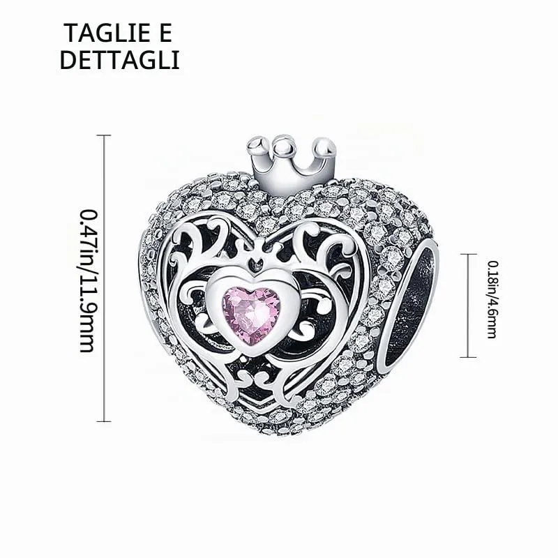 TINSLO Bead Charm in Argento Sterling 925 con Cubic Zirconia, Compatibile con Braccialetti e Collane Pandora e Europei - immagine 5