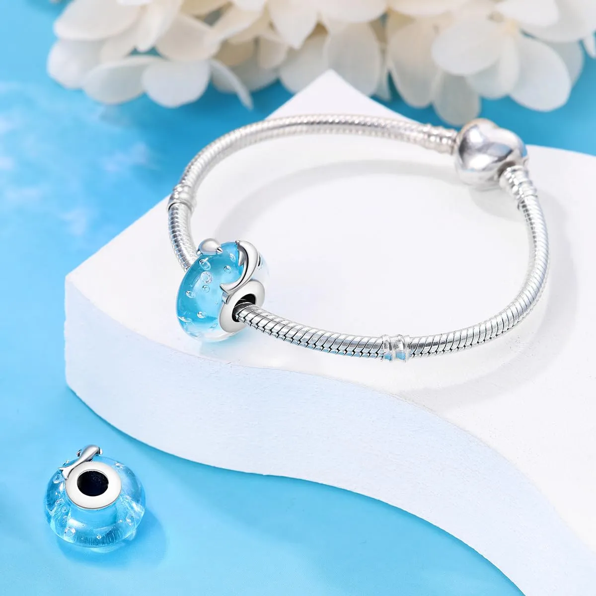 TINSLO Bead Charm in Argento Sterling 925 con Cubic Zirconia, compatibile con braccialetti e collane Pandora e europei - immagine 3