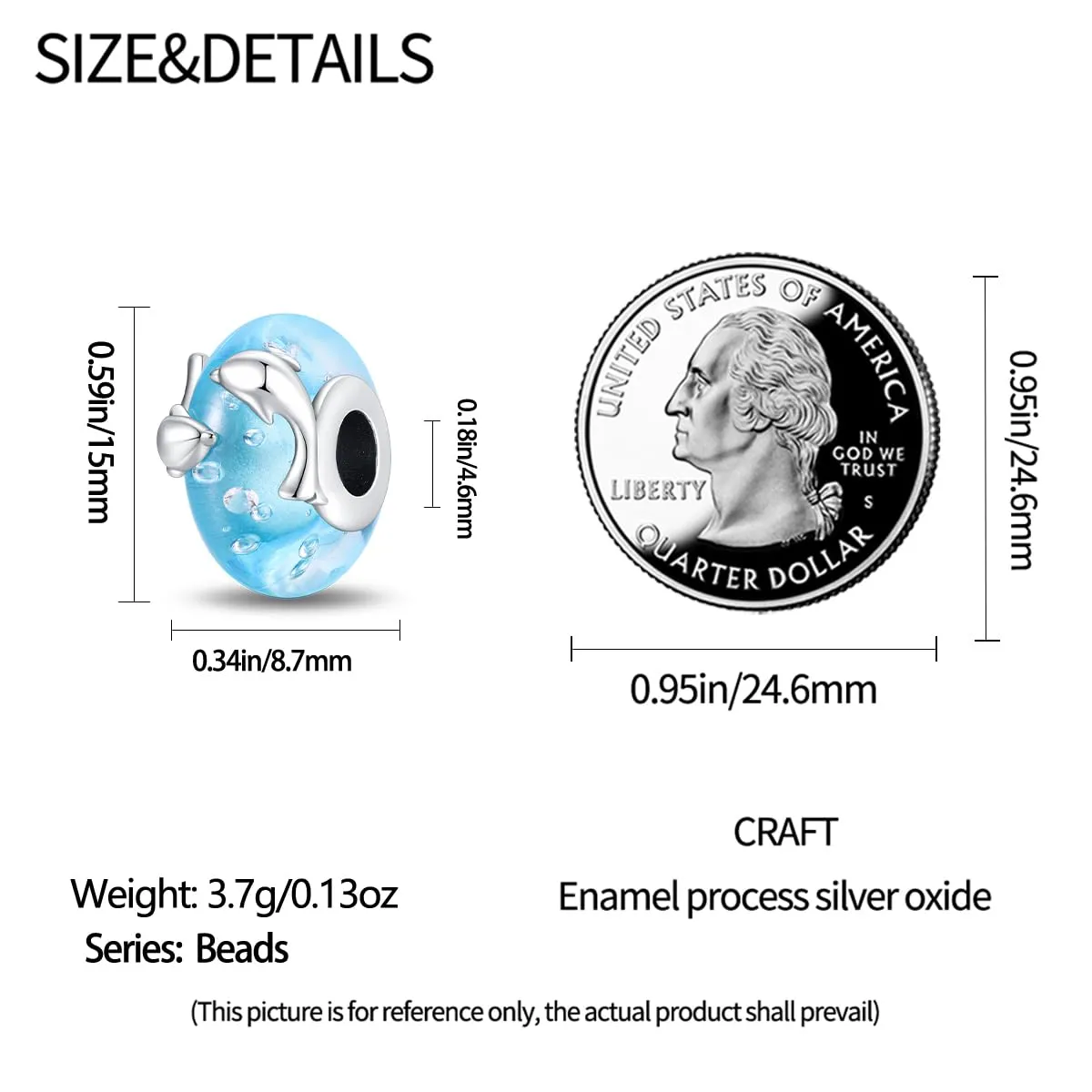 TINSLO Bead Charm in Argento Sterling 925 con Cubic Zirconia, compatibile con braccialetti e collane Pandora e europei - immagine 5