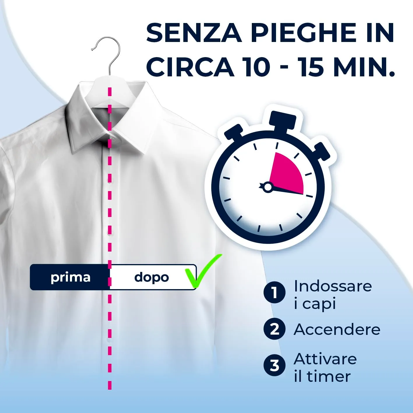 CLEANmaxx Pro Steam Stira camicie automatico con funzione vapore e display touch - immagine 3