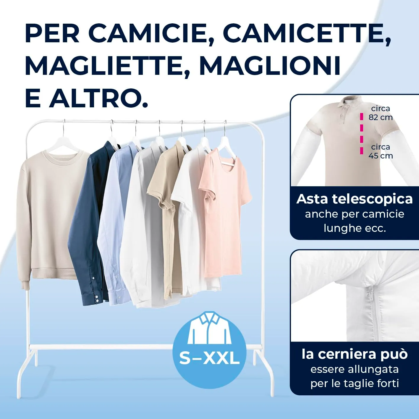CLEANmaxx Pro Steam Stira camicie automatico con funzione vapore e display touch - immagine 7
