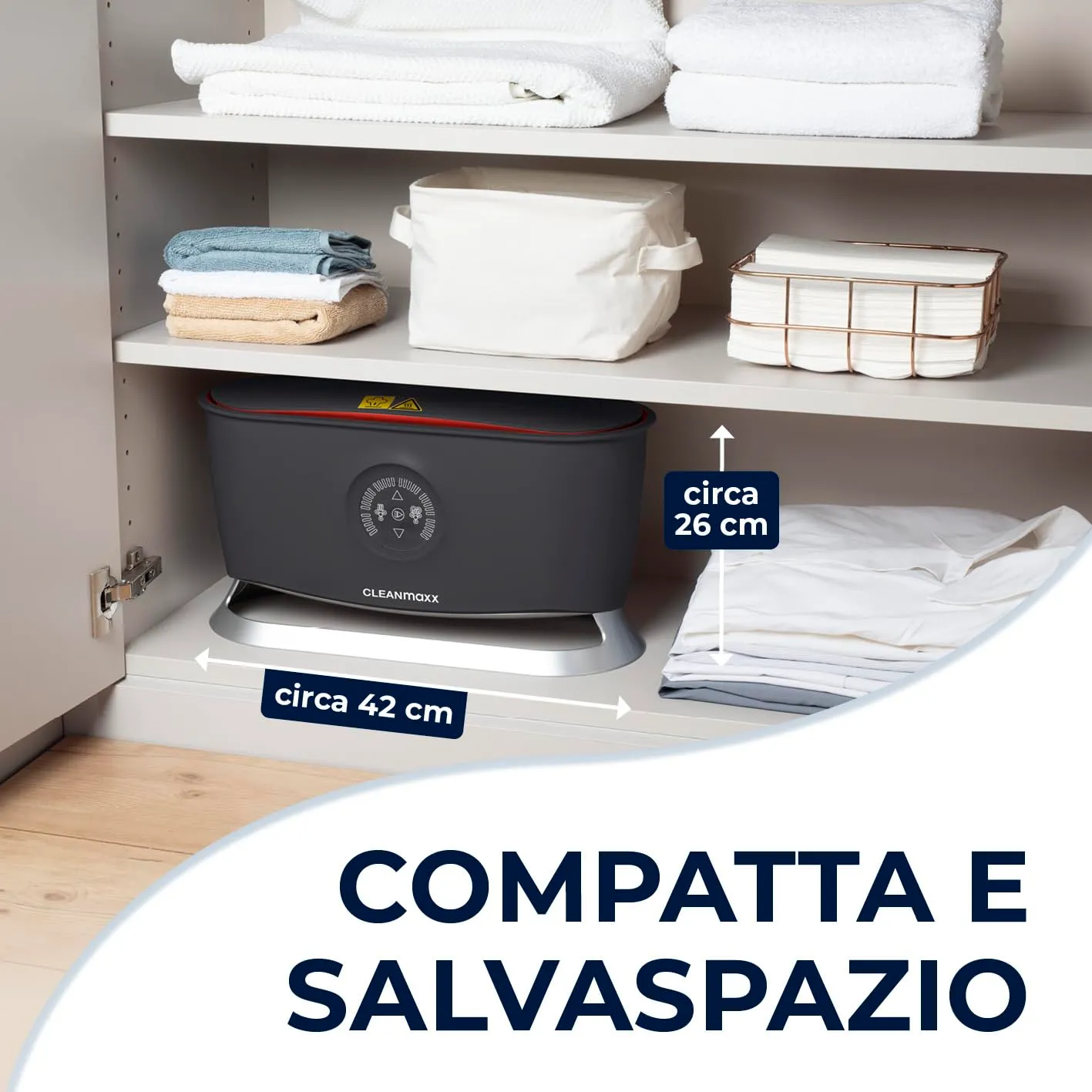 CLEANmaxx Pro Steam Stira camicie automatico con funzione vapore e display touch - immagine 10