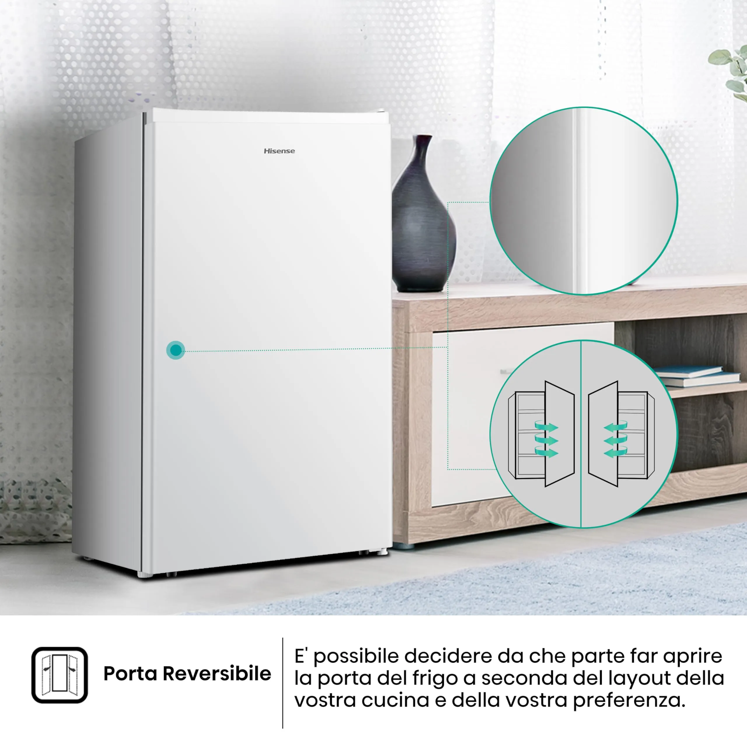 Hisense MUR48092E Frigorifero Monoporta Classe E, Bianco, 94 Litri - immagine 4