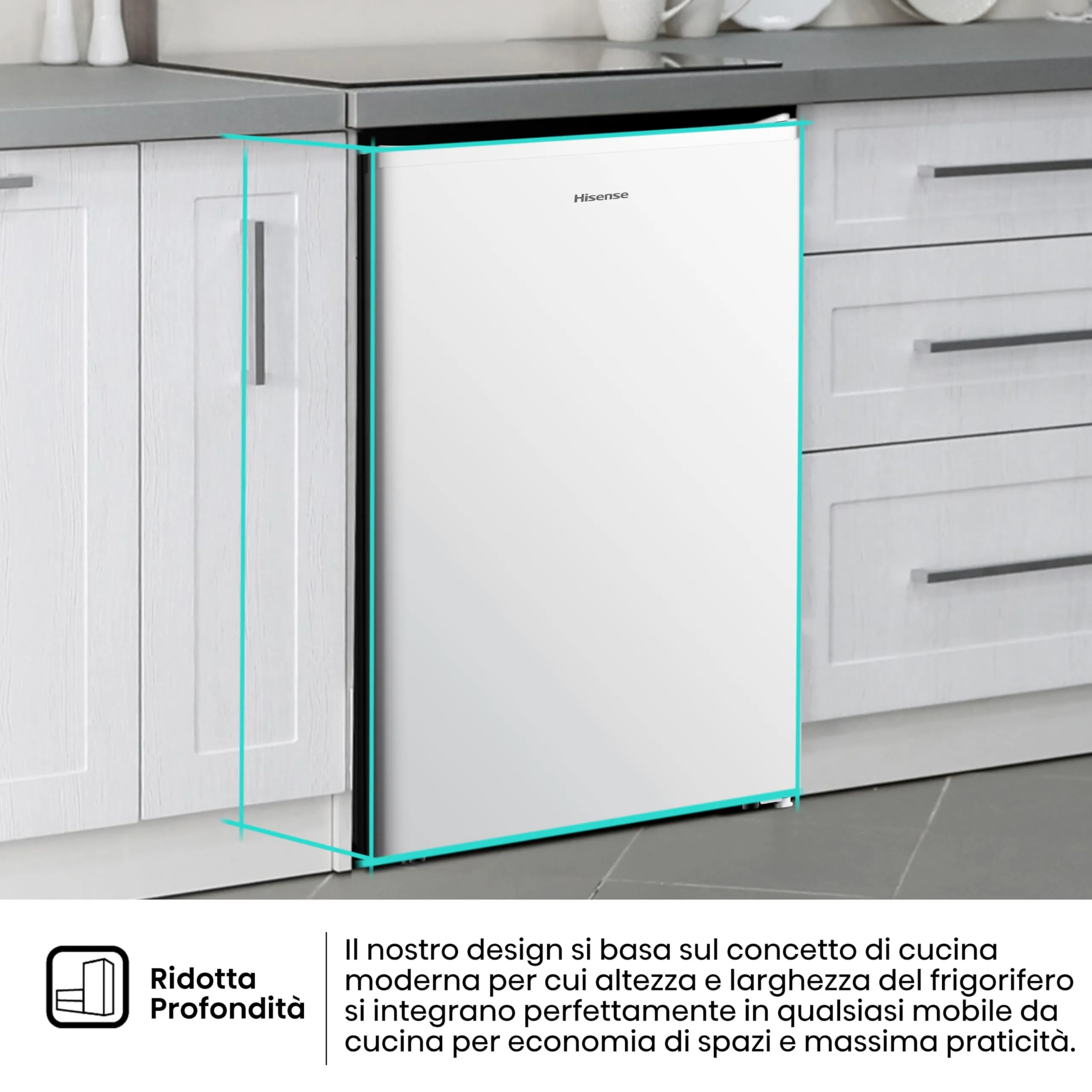 Hisense MUR48092E Frigorifero Monoporta Classe E, Bianco, 94 Litri - immagine 8