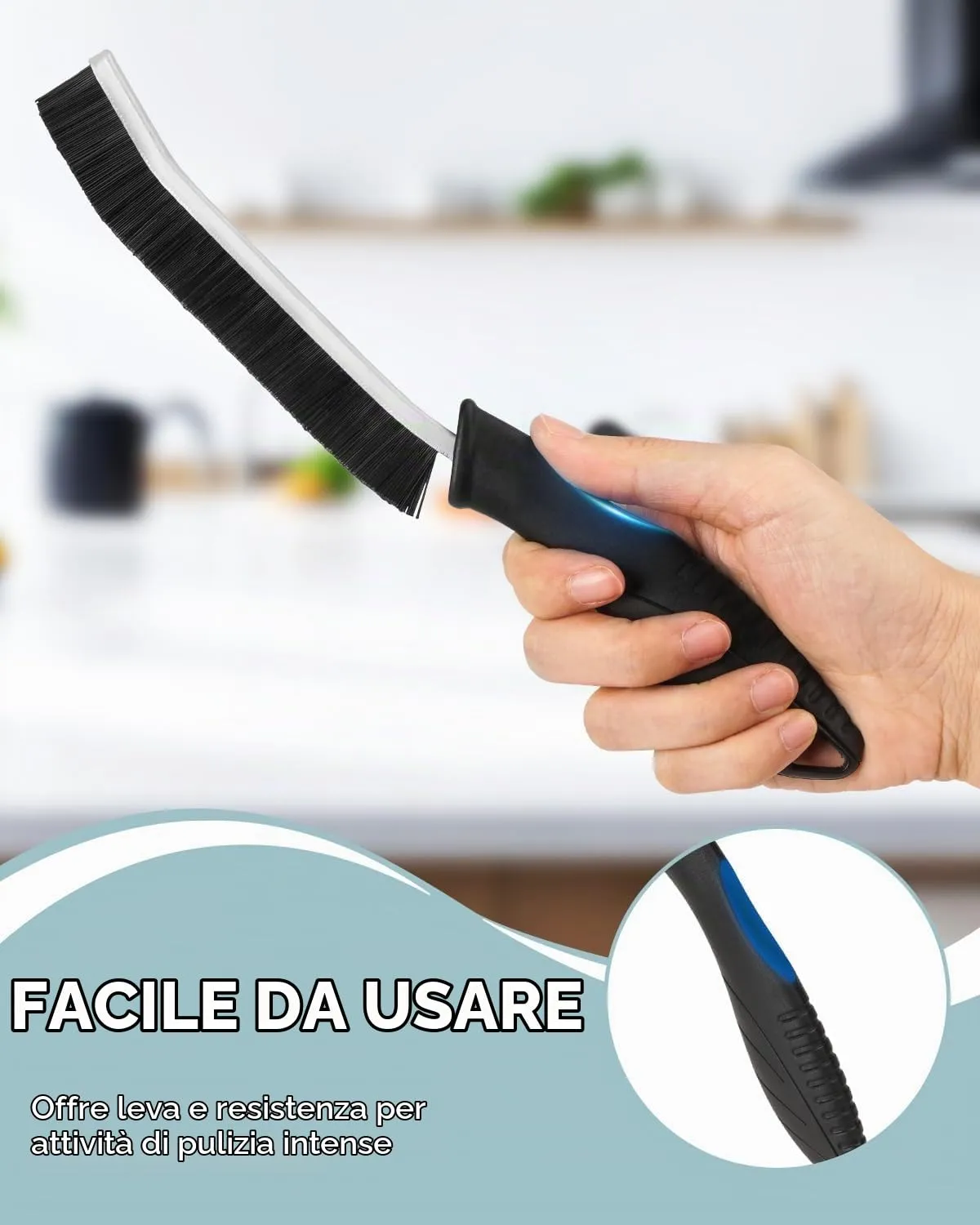 SXhyf Spazzole per Pulizia Fughe e Fessure, Setole Dure, Set da 3 Pezzi - immagine 6